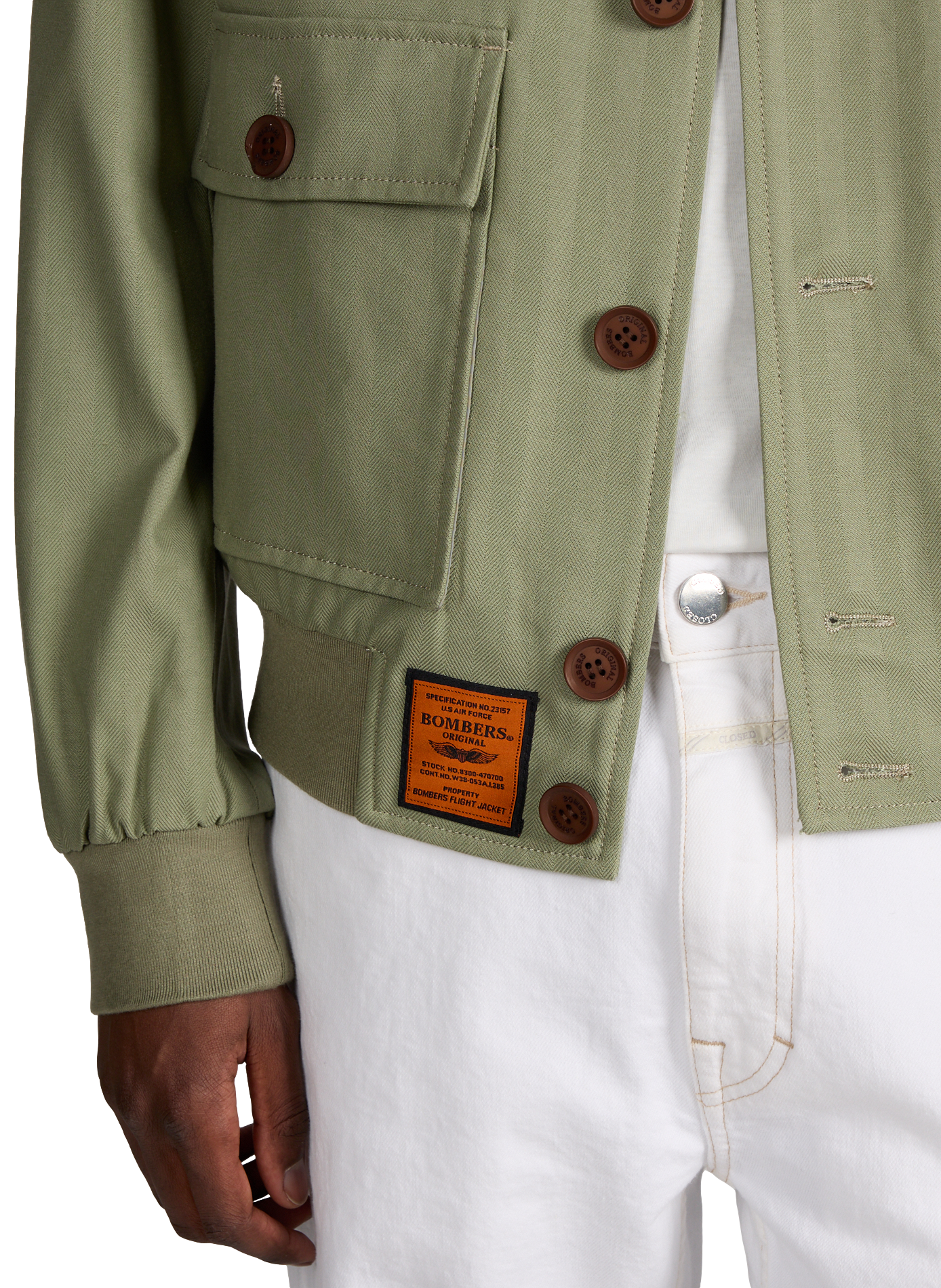 Buttoned collar bombers BOMBERS ORIGINAL Khaki