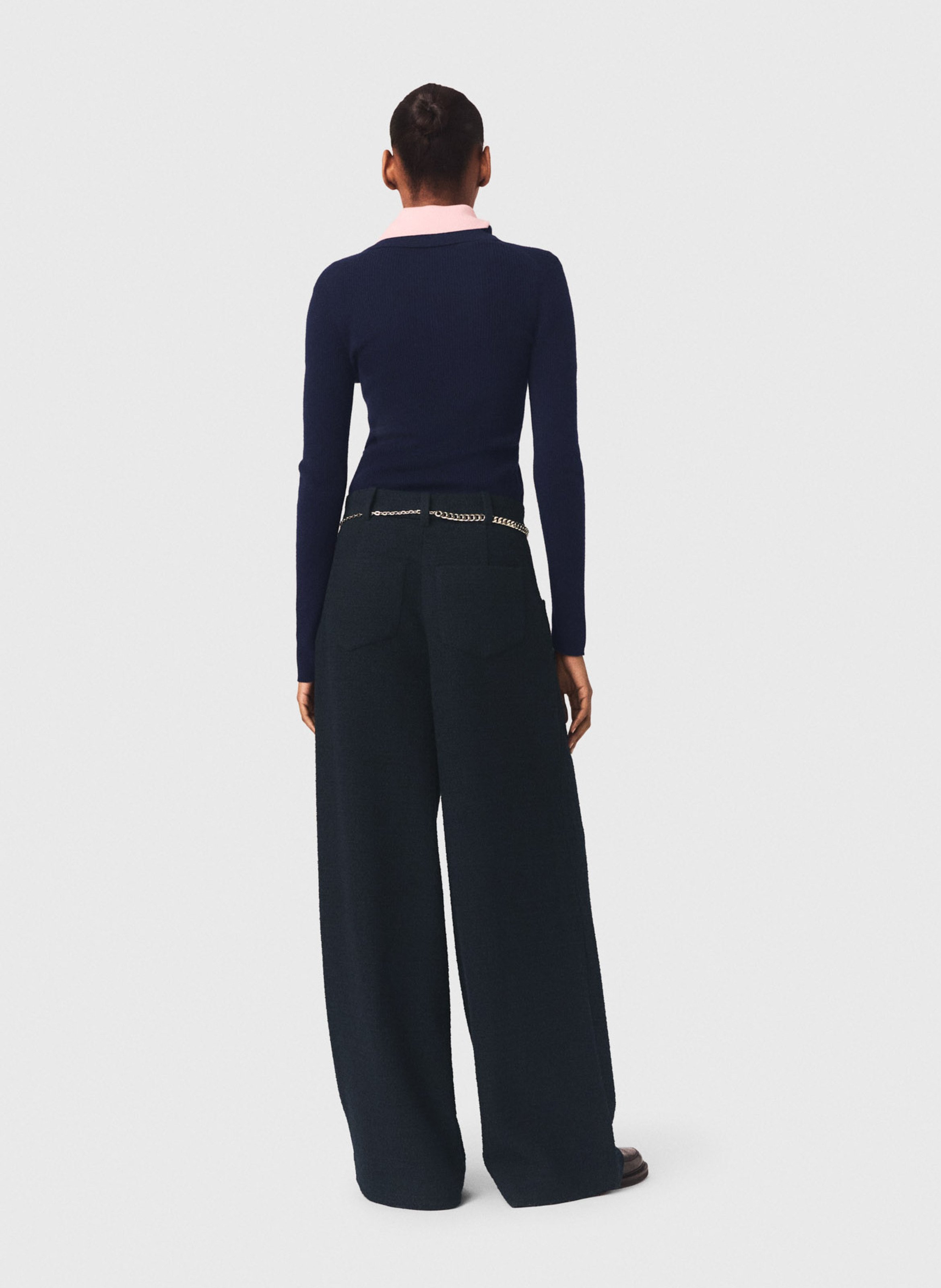 Pantalon large MAJE Bleu