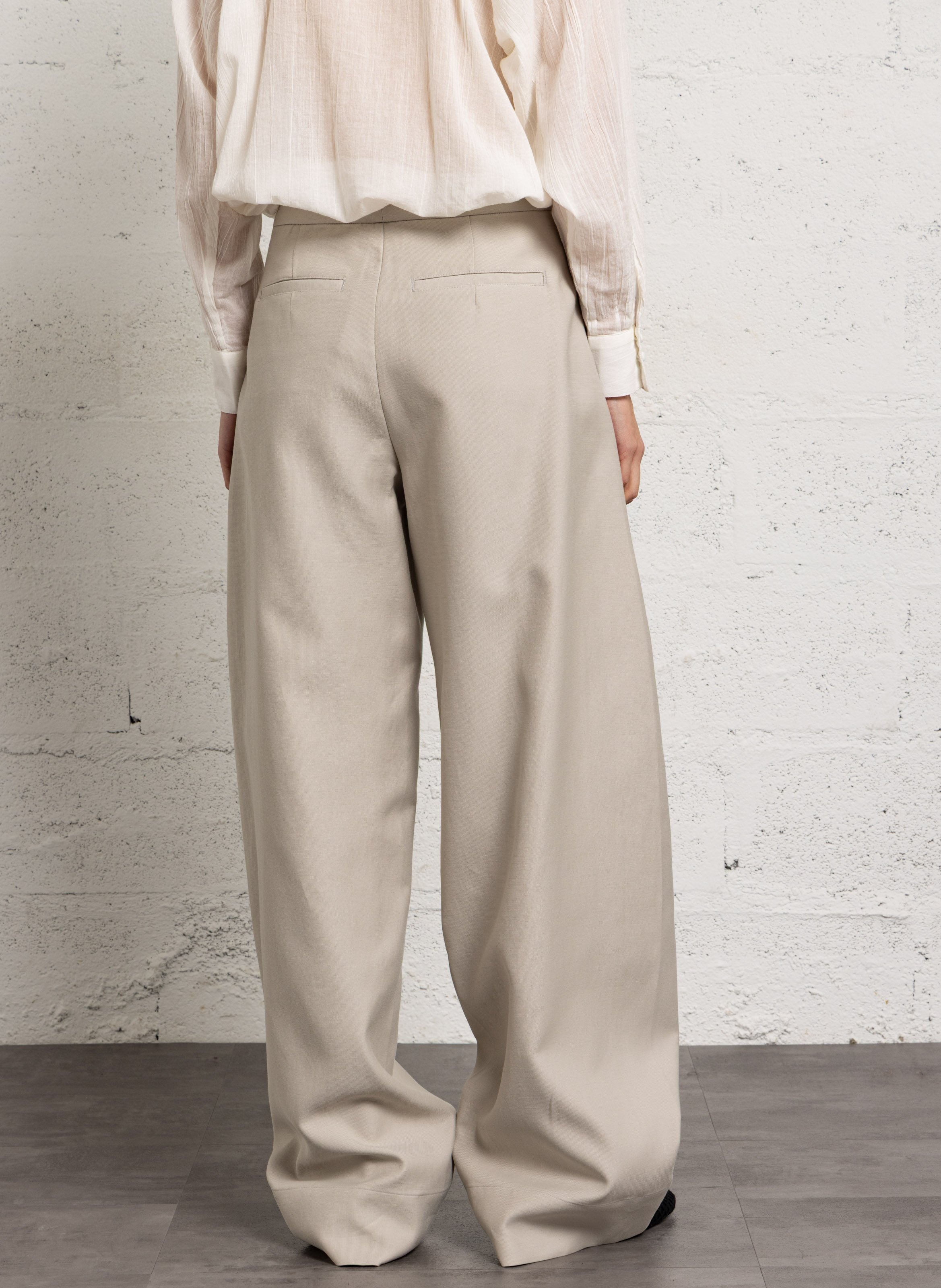 Pantalon taille haute large uni horatio SOEUR Gris