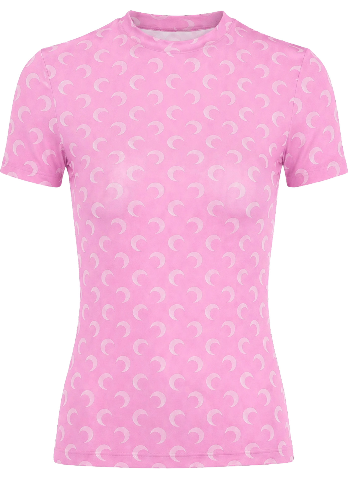 Top en jersey imprimé moon à col rond et manches courtes unisexe MARINE SERRE Rose