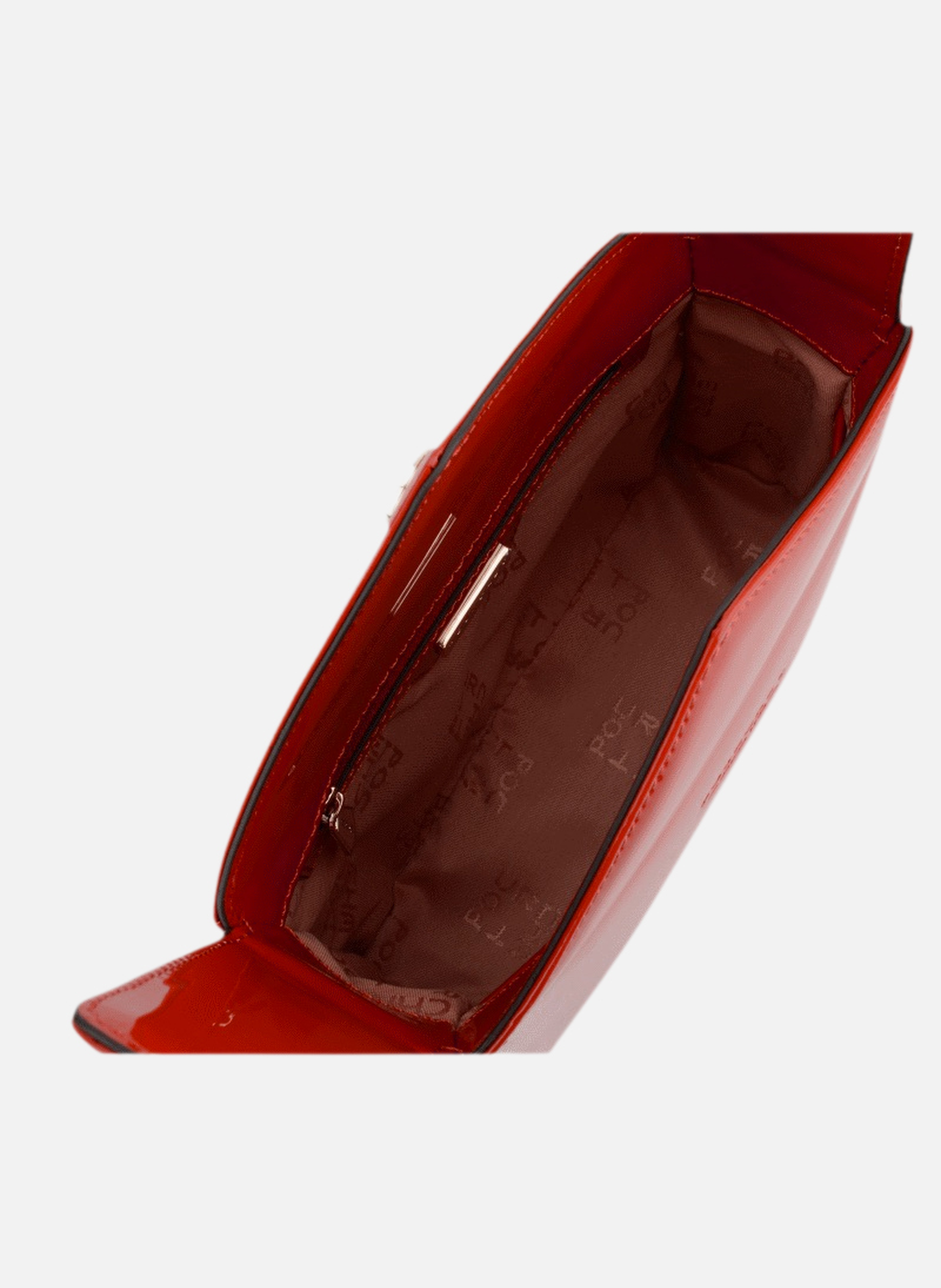 Cassetta vernis | sac porté épaule en cuir de vachette | Rouge POURCHET Femme