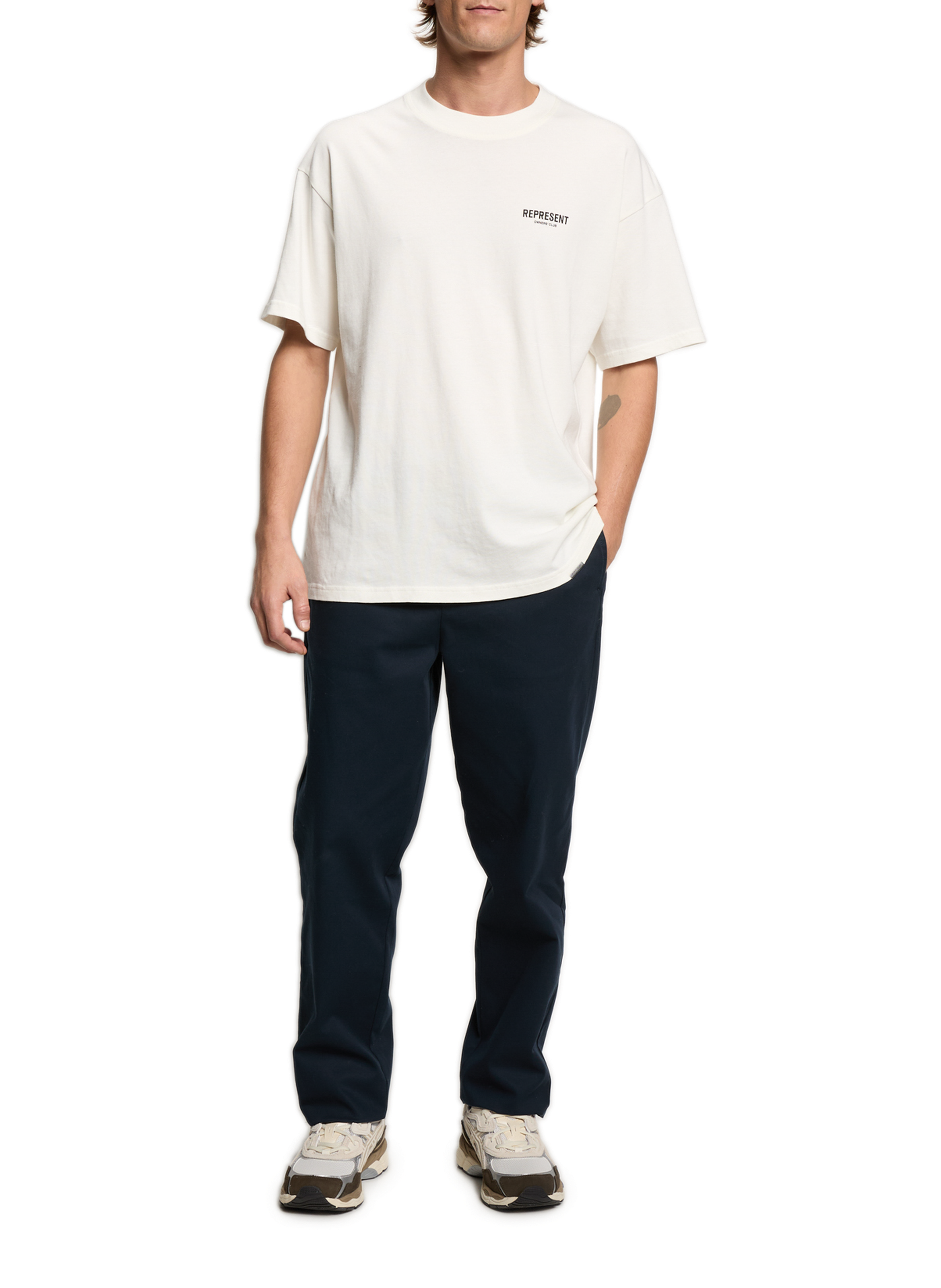 T-shirt droit en coton  REPRESENT Blanc