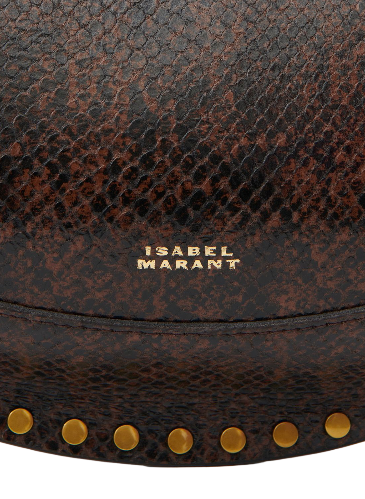Oskan Moon bag in python-effect grained leather ISABEL MARANT Brown