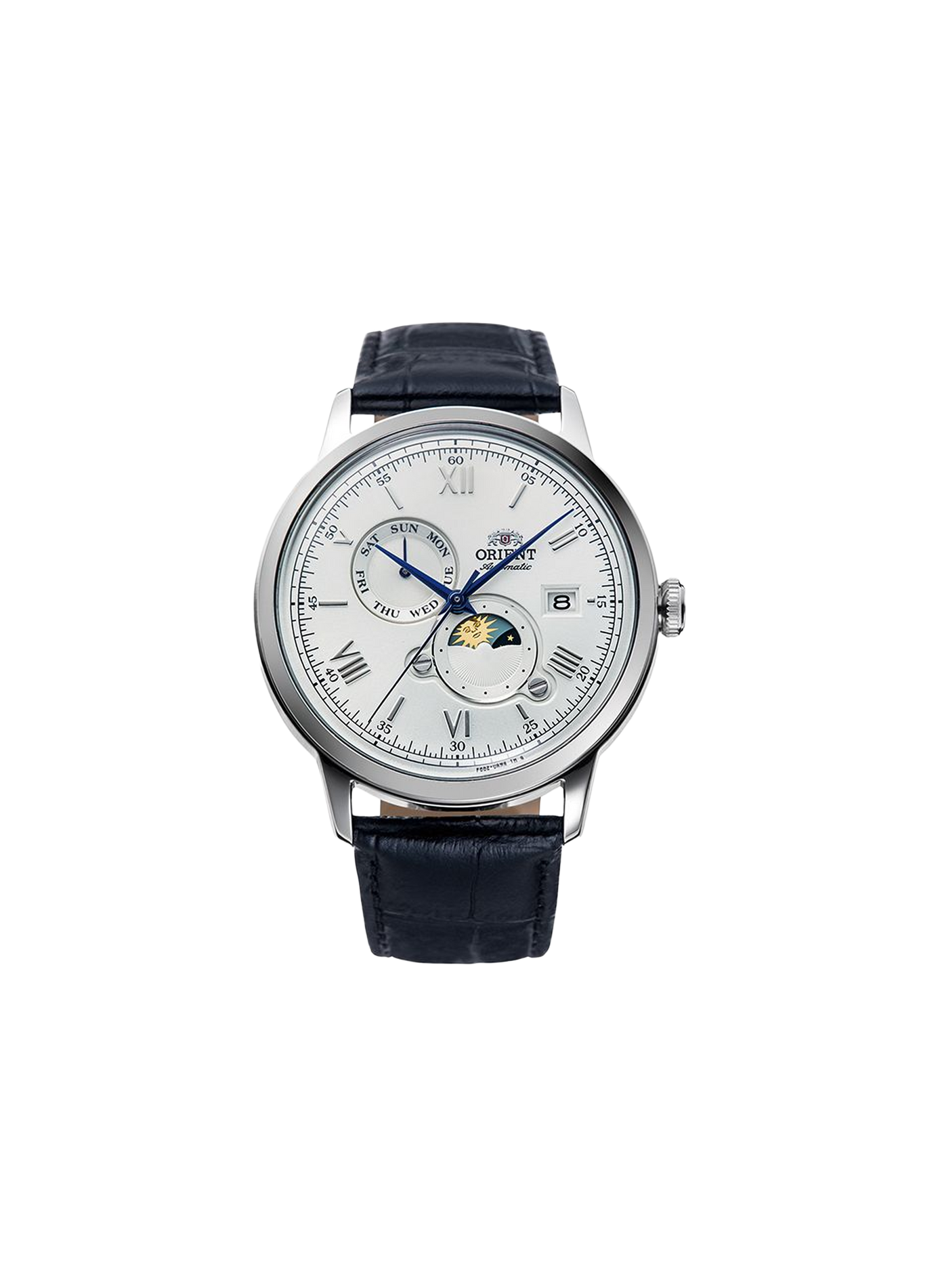 Montre automatique Sun & Moon en cuir ORIENT Blanc