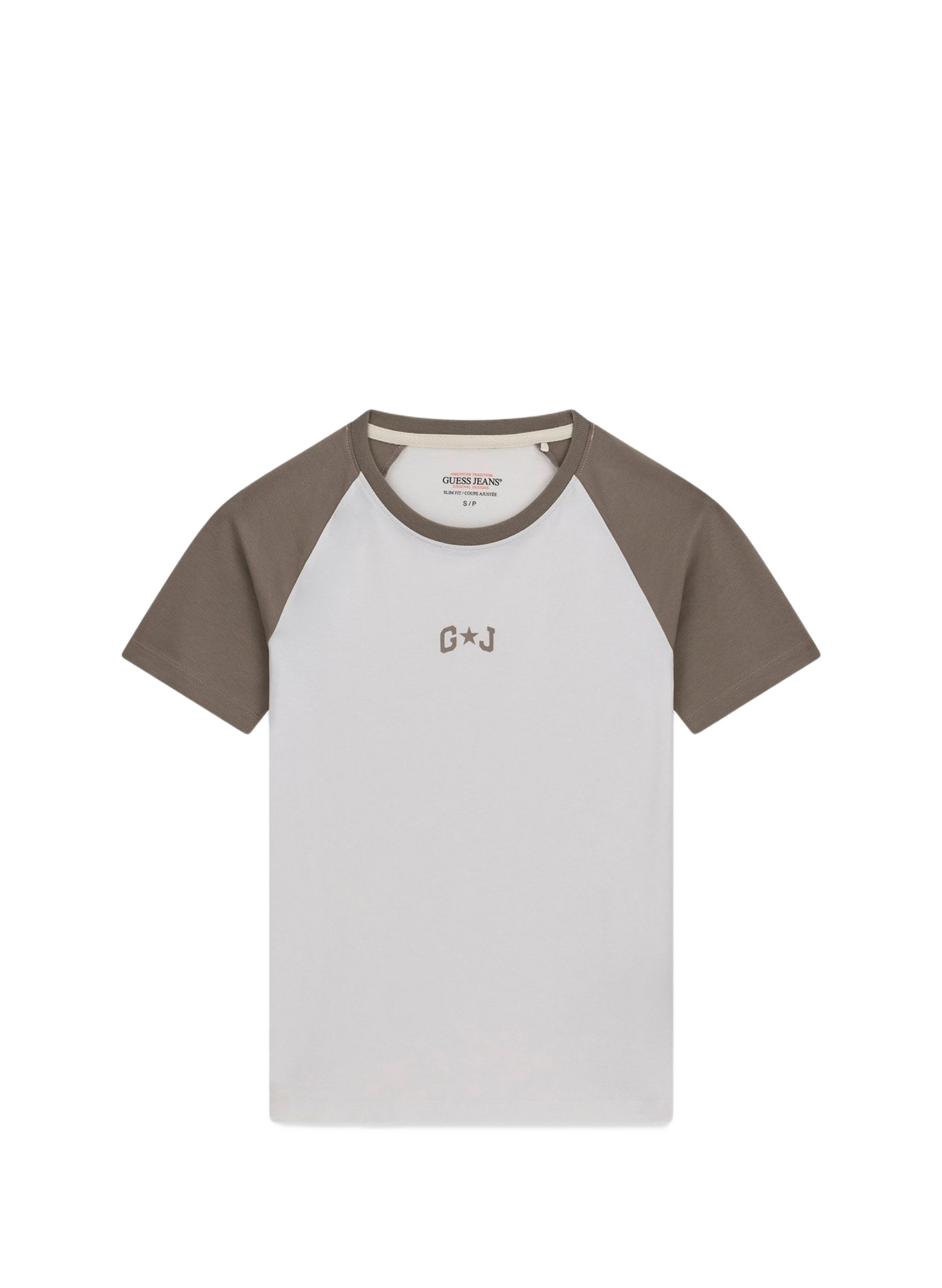 Straight-cut cotton-blend T-shirt with round neck GUESS White