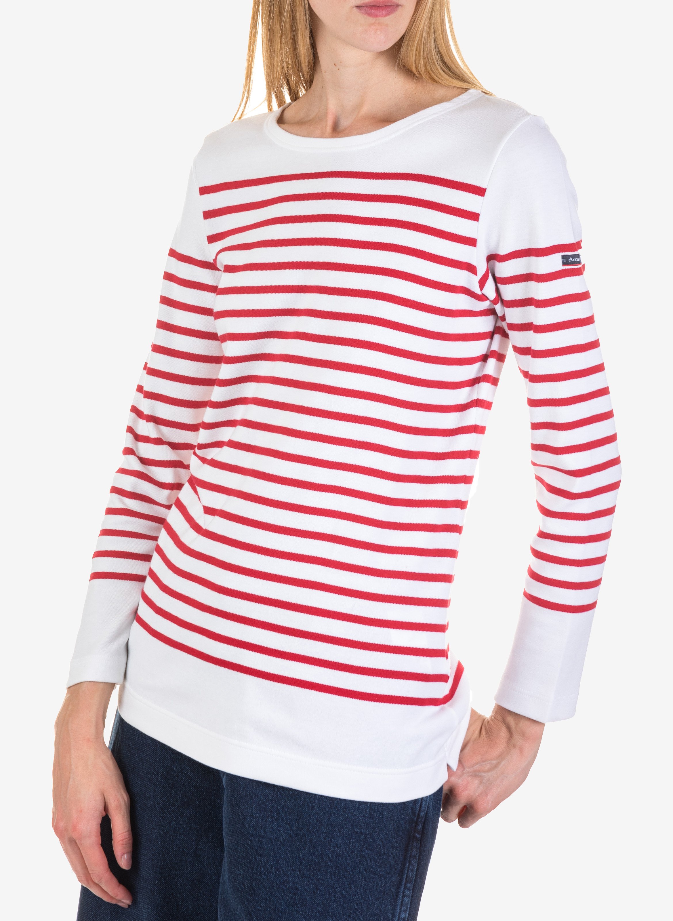 Marinière col bateau en jersey ARMOR-LUX Blanc