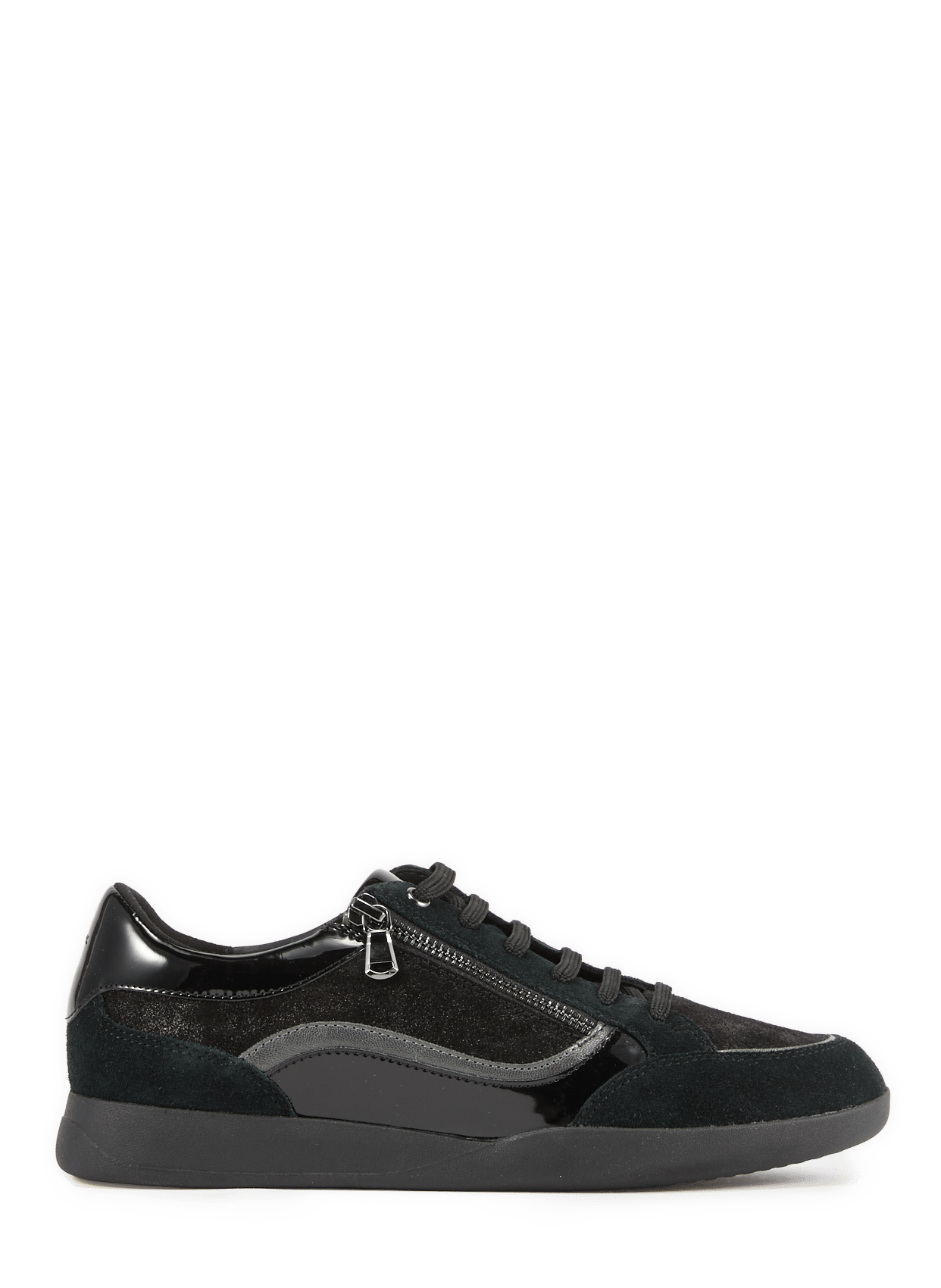Mixed leather low-top sneakers GEOX Black