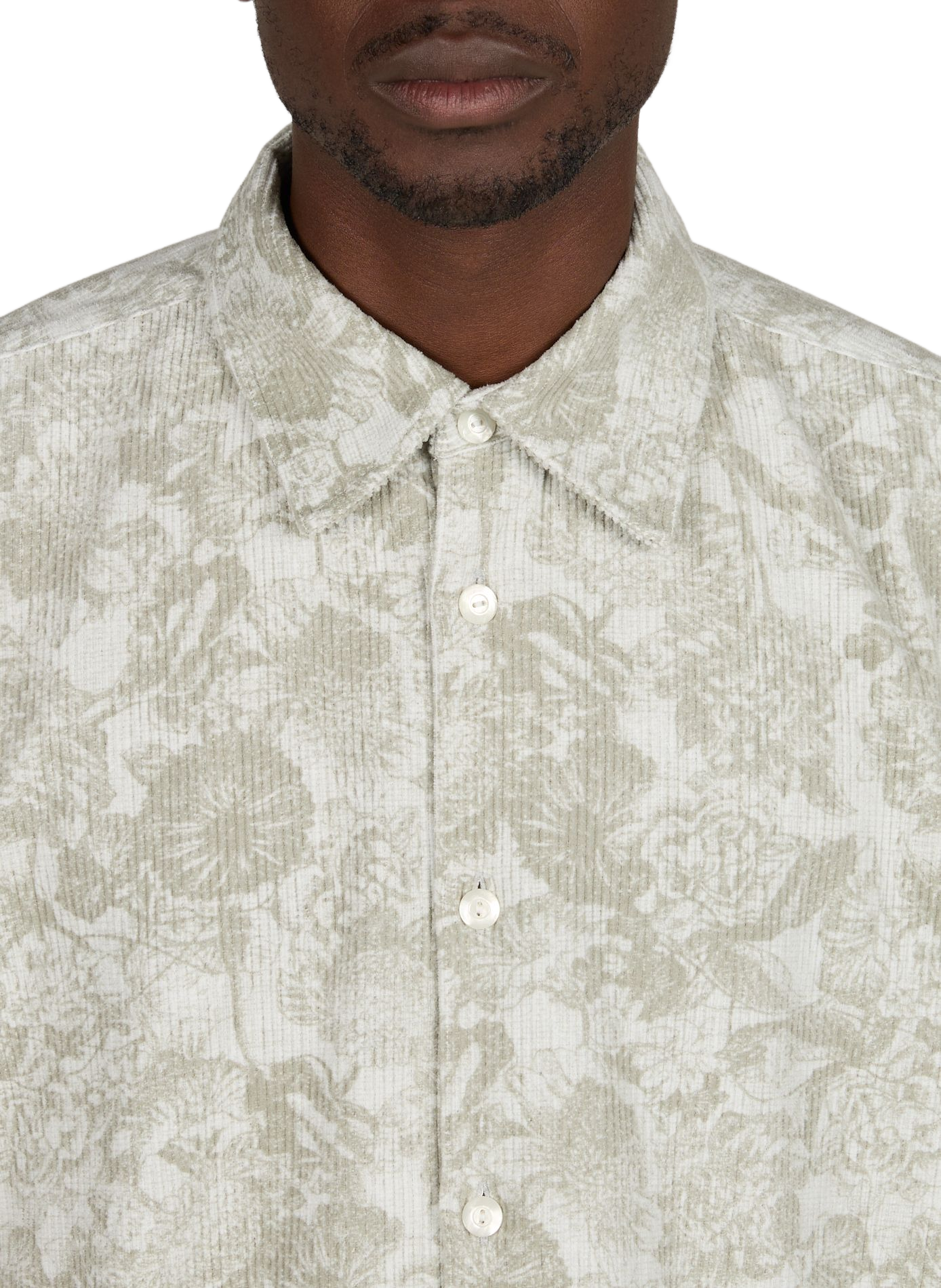Ribbed velvet shirt in cotton WANSIE Grey