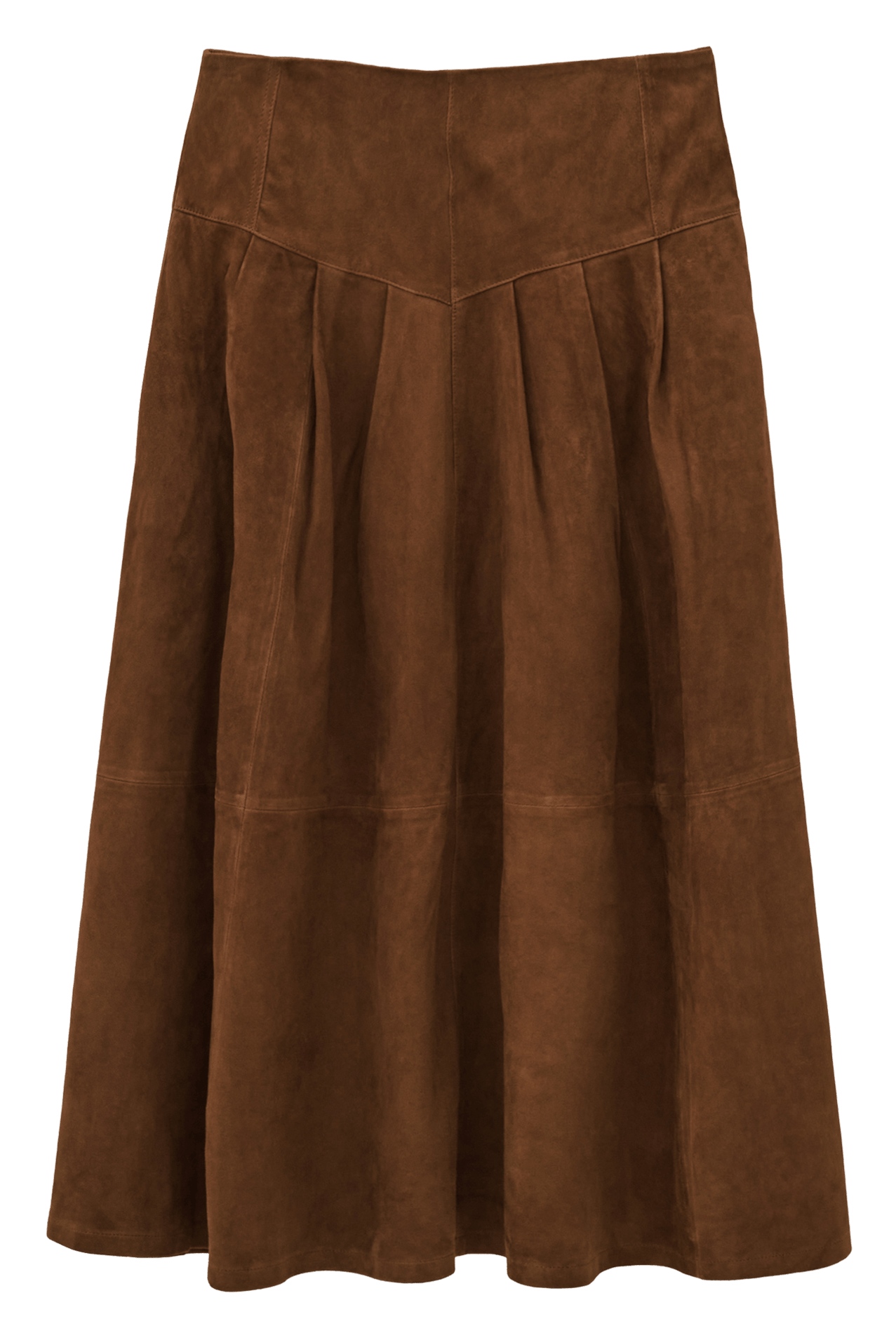 Jupe midi en daim nolly BA&SH Marron
