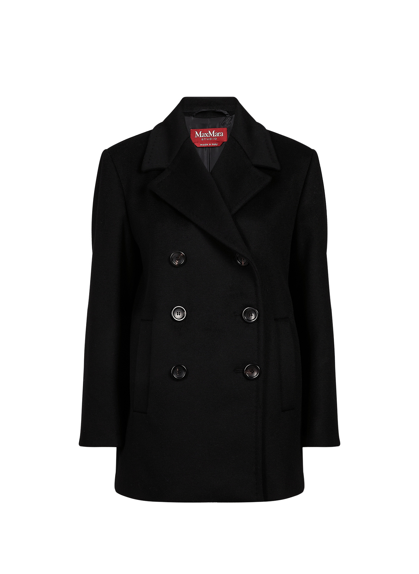 Straight buttoned wool jacket MAX MARA STUDIO Black
