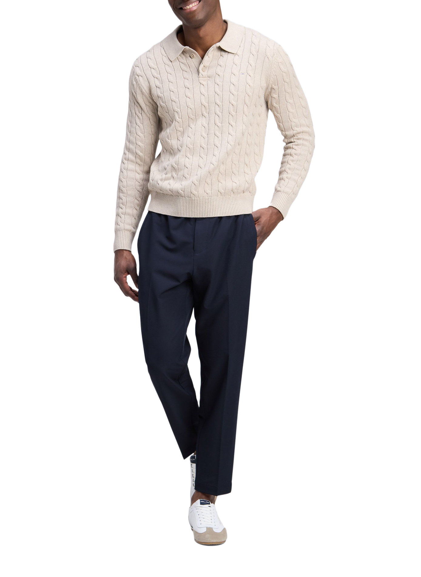 Pantalon slim à taille élastiquée EDEN PARK Blau