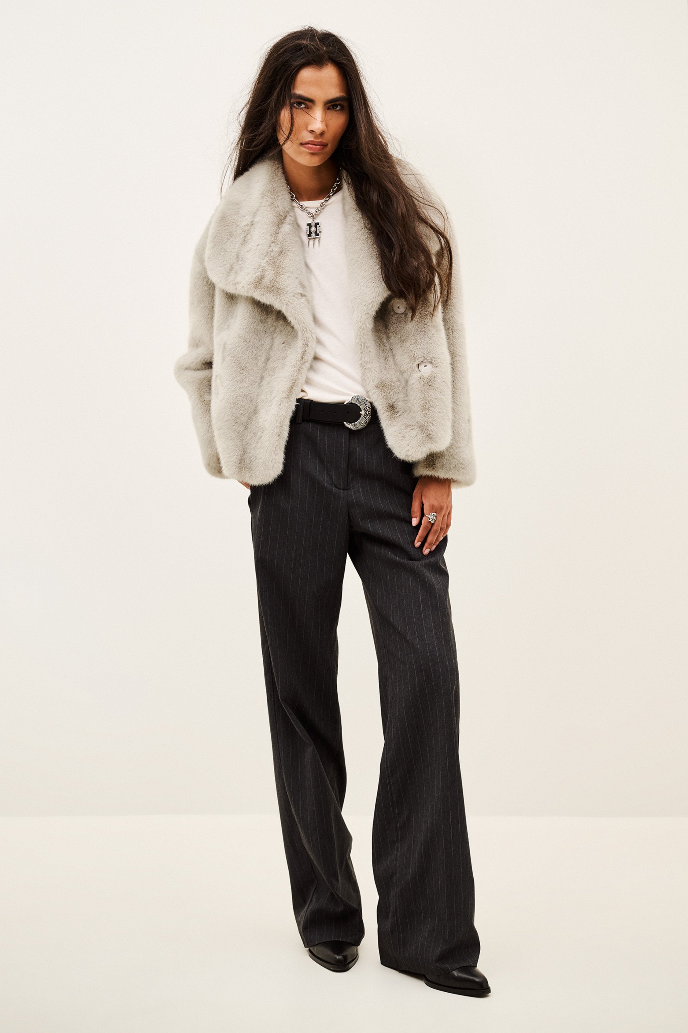 Oversized jas met foxy-bonteffect BA&SH Grijs