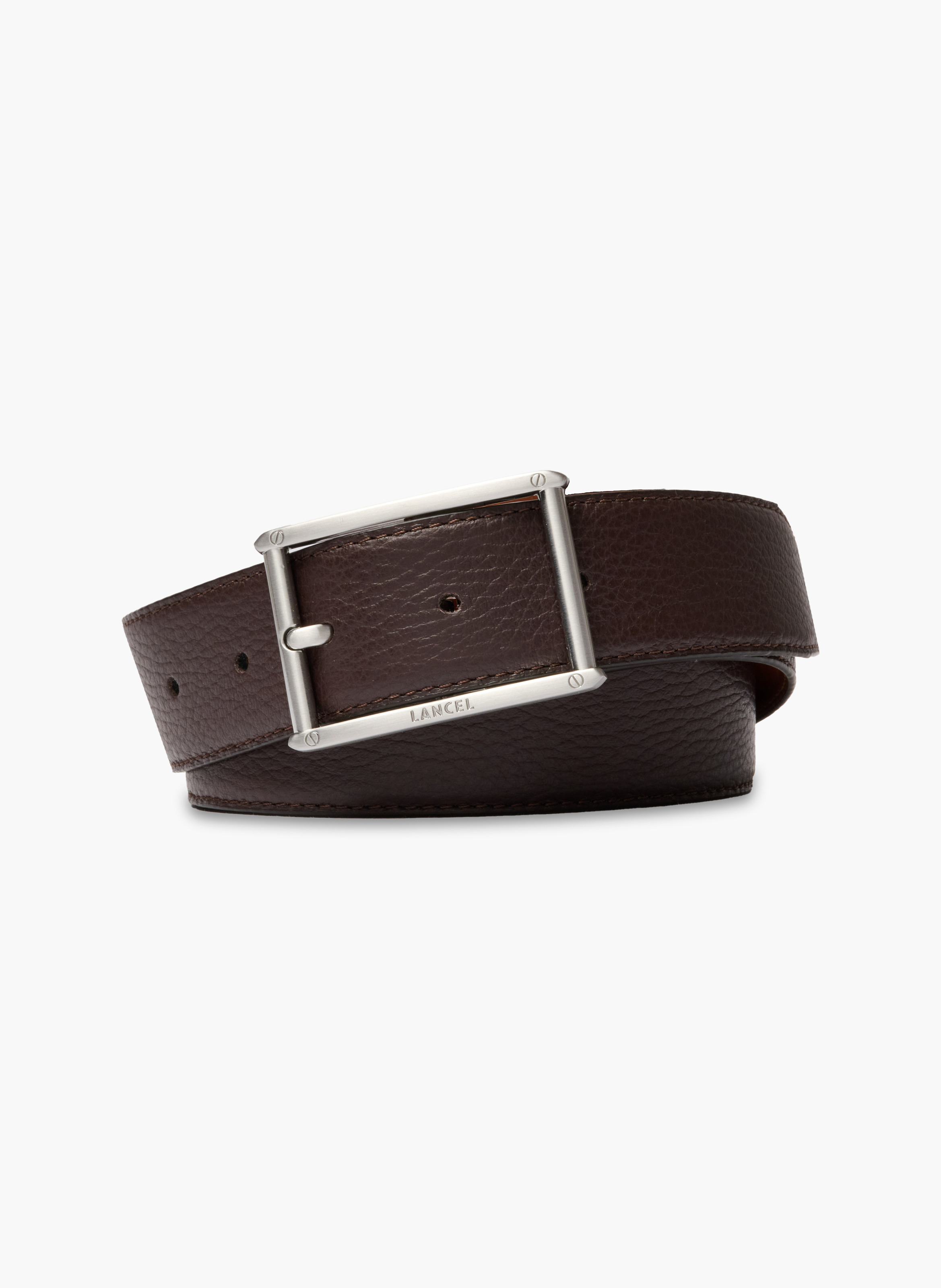 Ceinture 35mm edouard de lancel en cuir LANCEL Marron