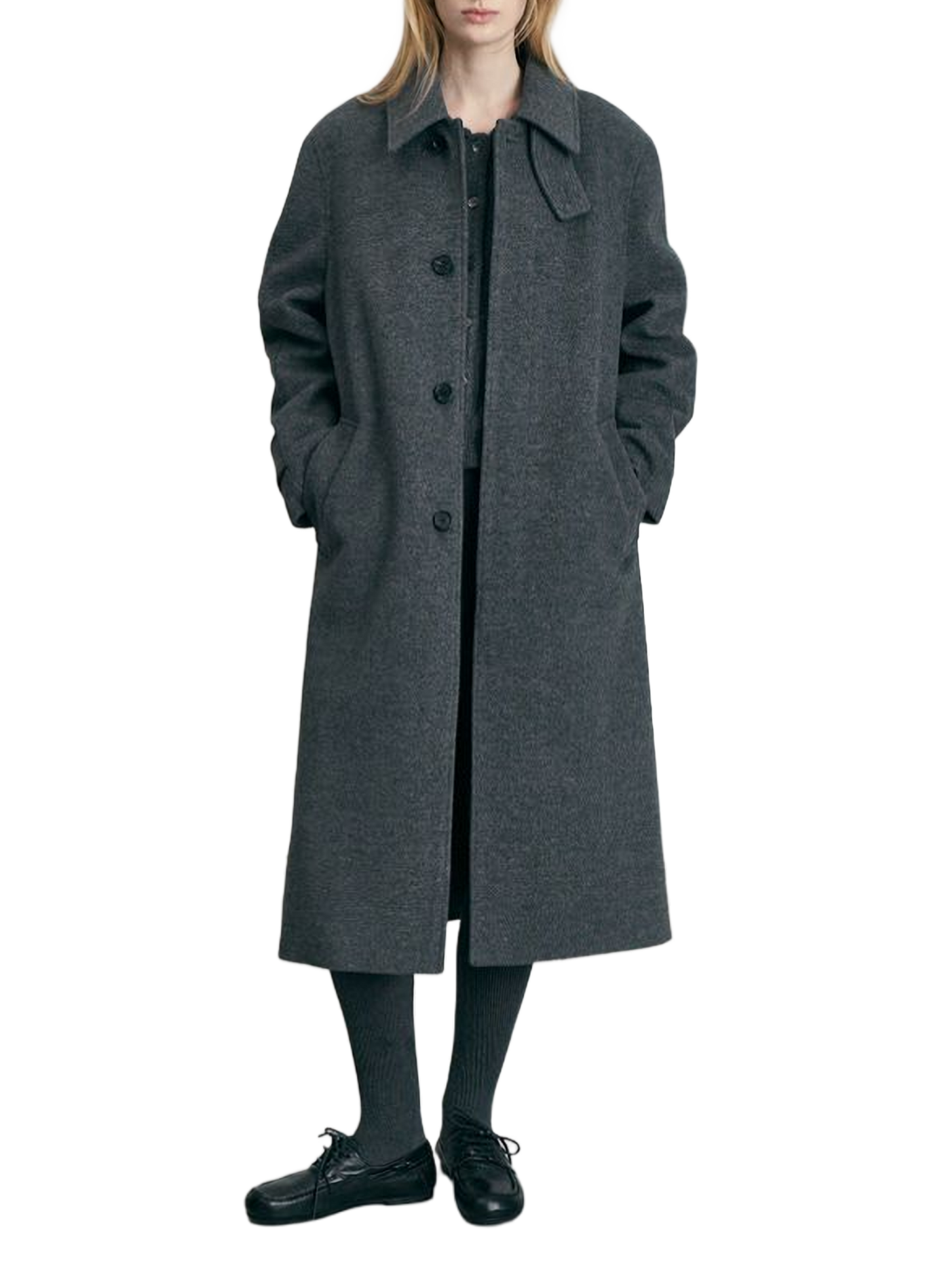 Manteau long en laine et cachemire DUNST Grey