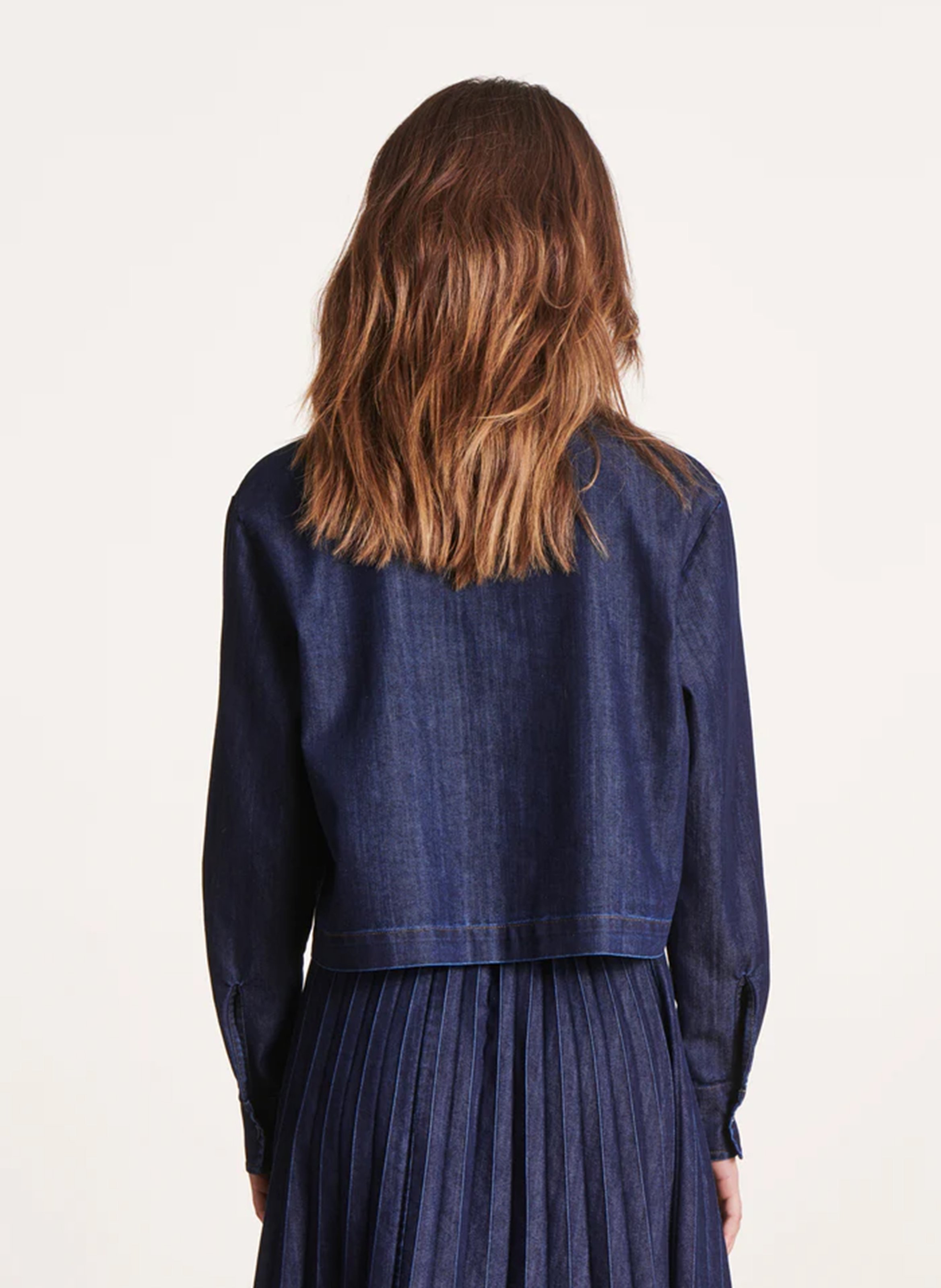 Korte spijkerblouse LA FEE MARABOUTEE Blauw