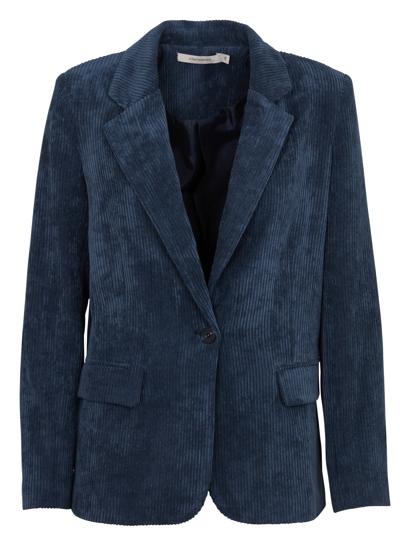 Recht gesneden blazer van ribfluweel LA FEE MARABOUTEE Blauw
