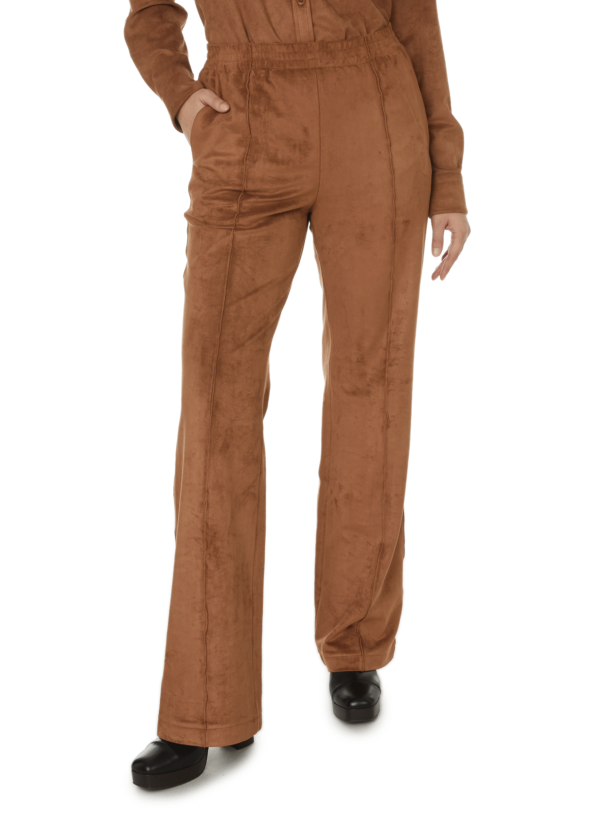Pantalon en suède TIBI Marron