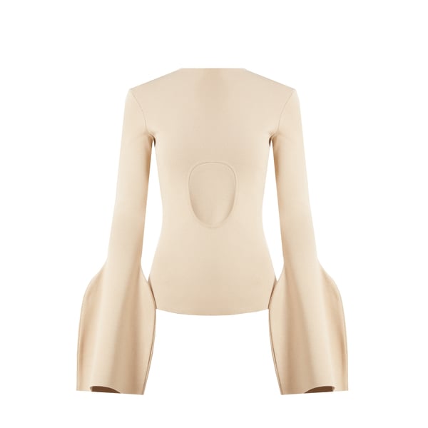 A.w.a.k.e. Openwork Viscose Jumper In Beige