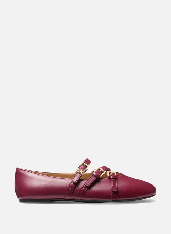 Leather Ballet Flats Red by MICHAEL KORS MICHAEL KORS Leather Ballet Flats Red