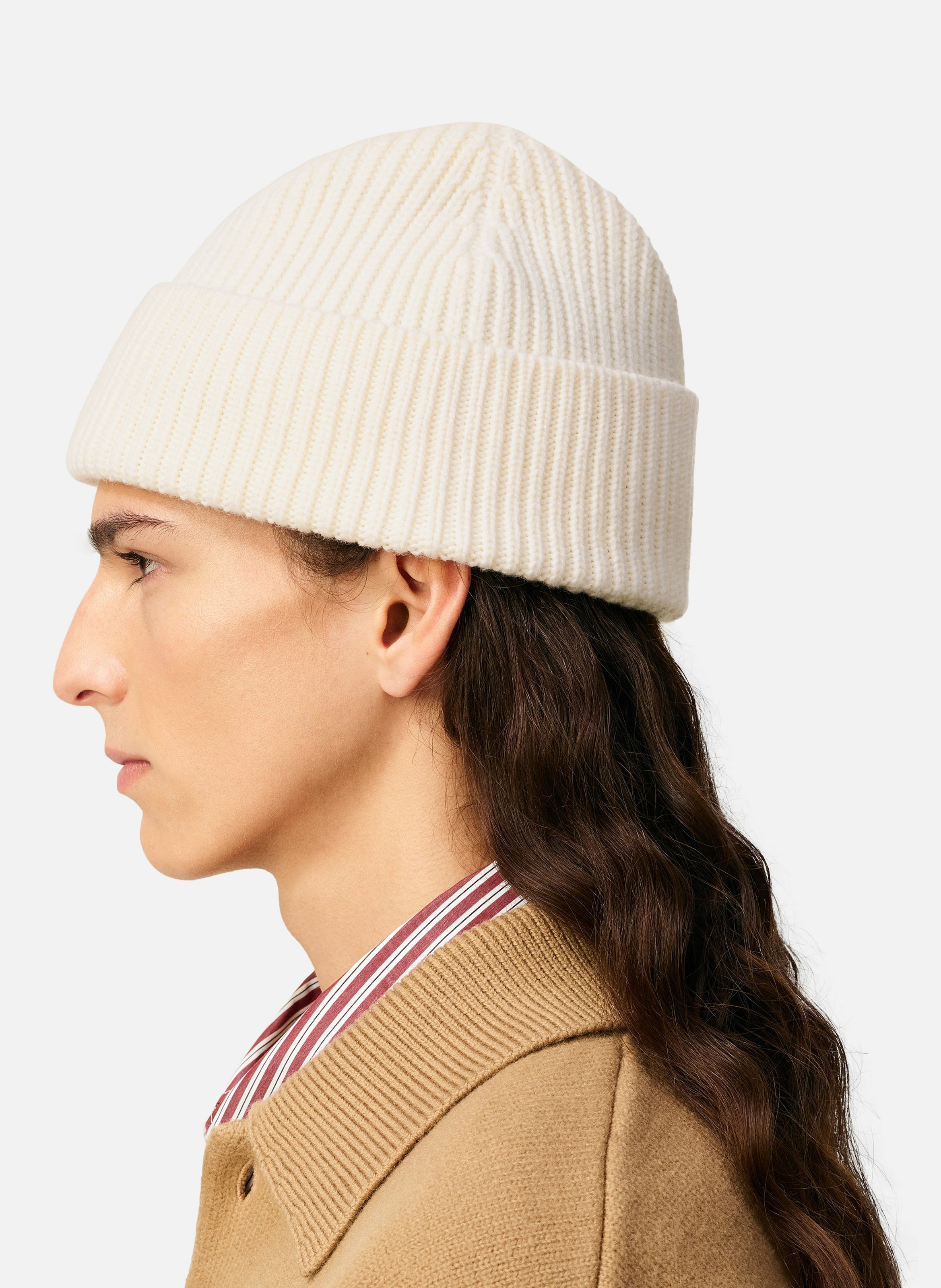 Bonnet ami de coeur en laine unisexe AMI PARIS Blanc