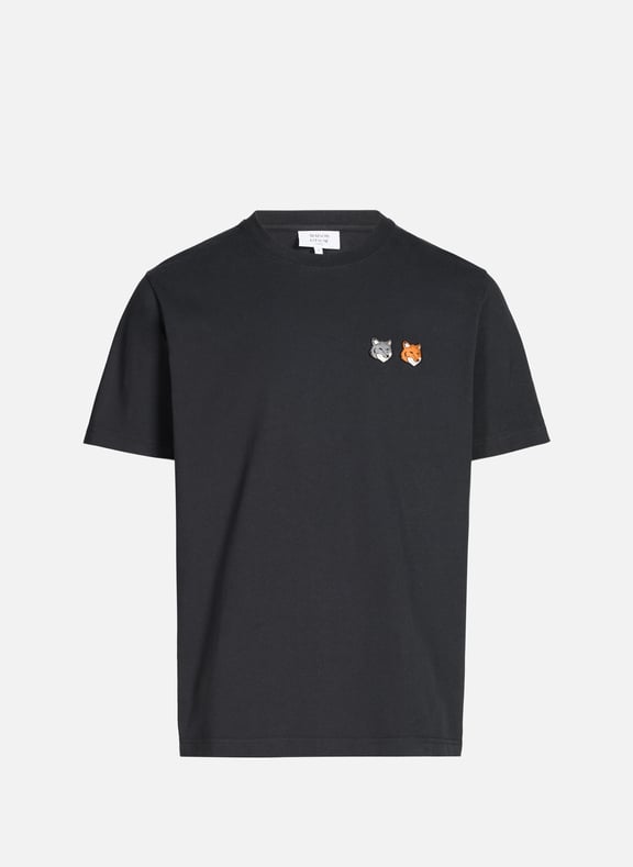 Tee-shirt en coton Double Fox Head Gris by MAISON KITSUNÉ MAISON KITSUNÉ Tee-shirt en coton Double Fox Head Gris