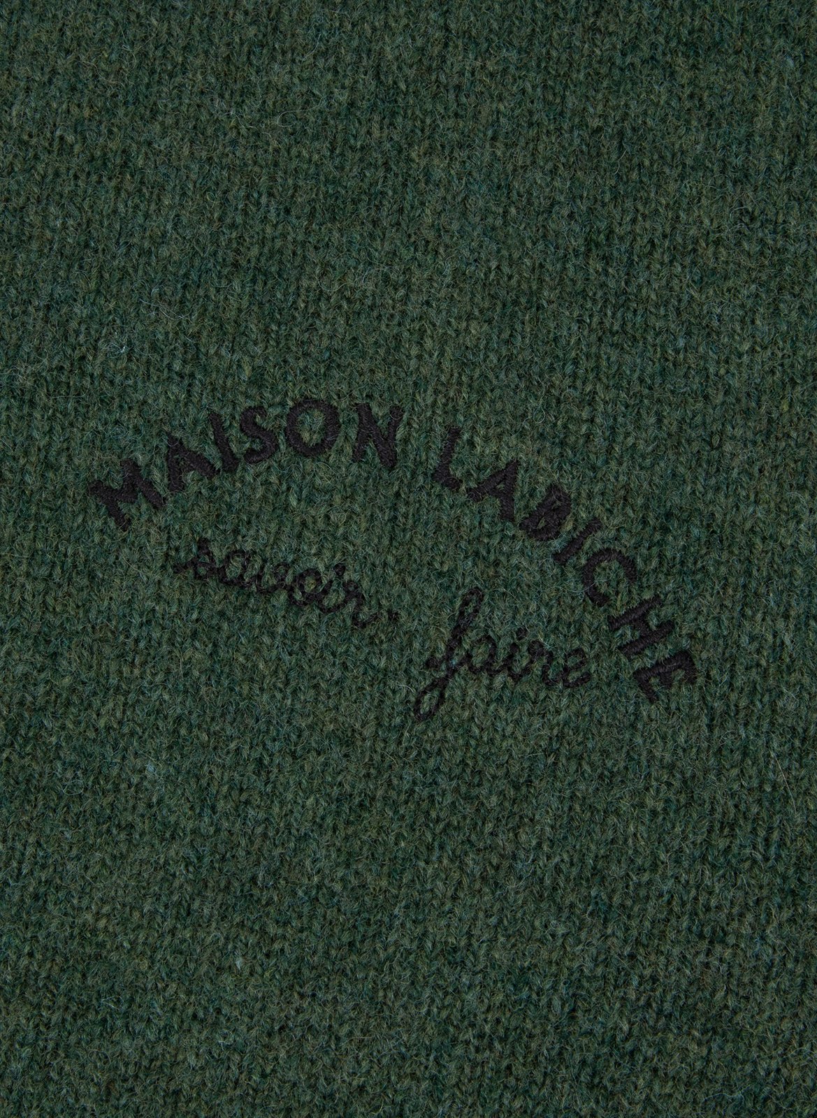 Pull droit brodé en laine vierge MAISON LABICHE Vert