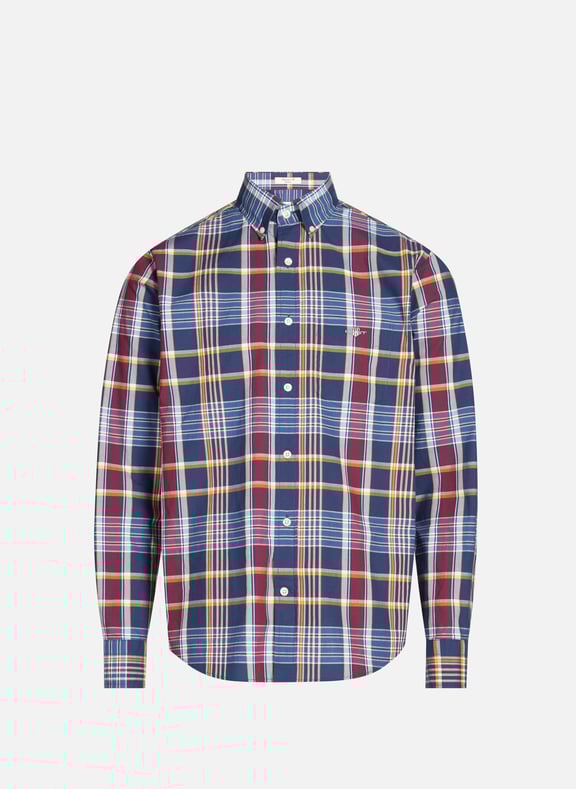 Chemise à carreaux en coton Bleu by GANT GANT Chemise à carreaux en coton Bleu