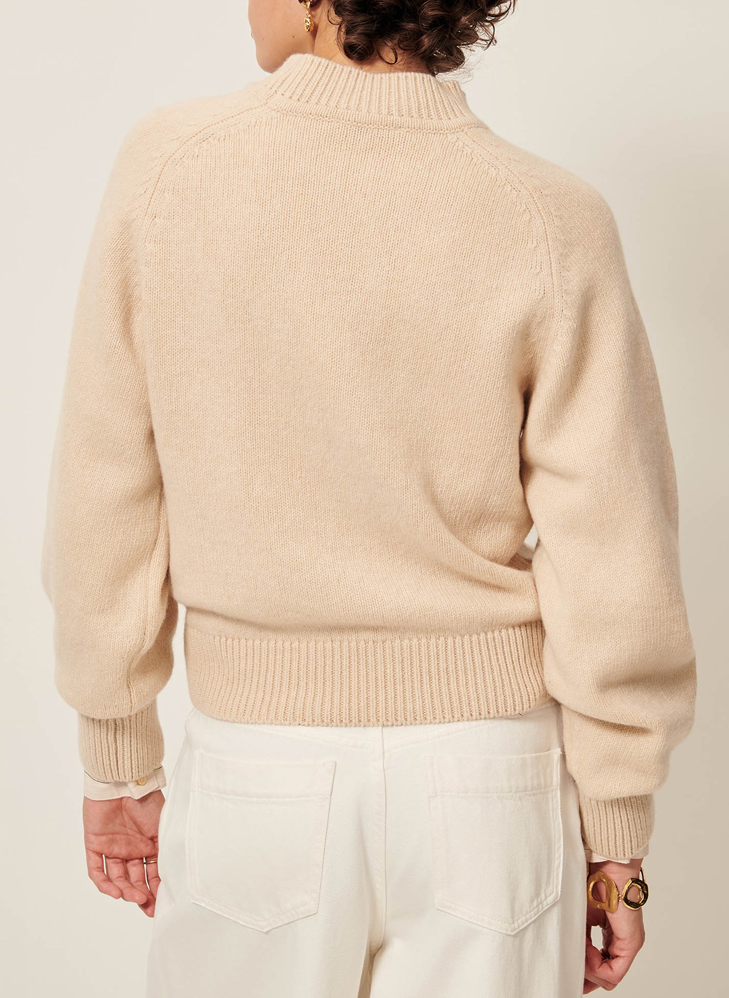 Pull droit en laine mélangée dalan SESSUN Beige