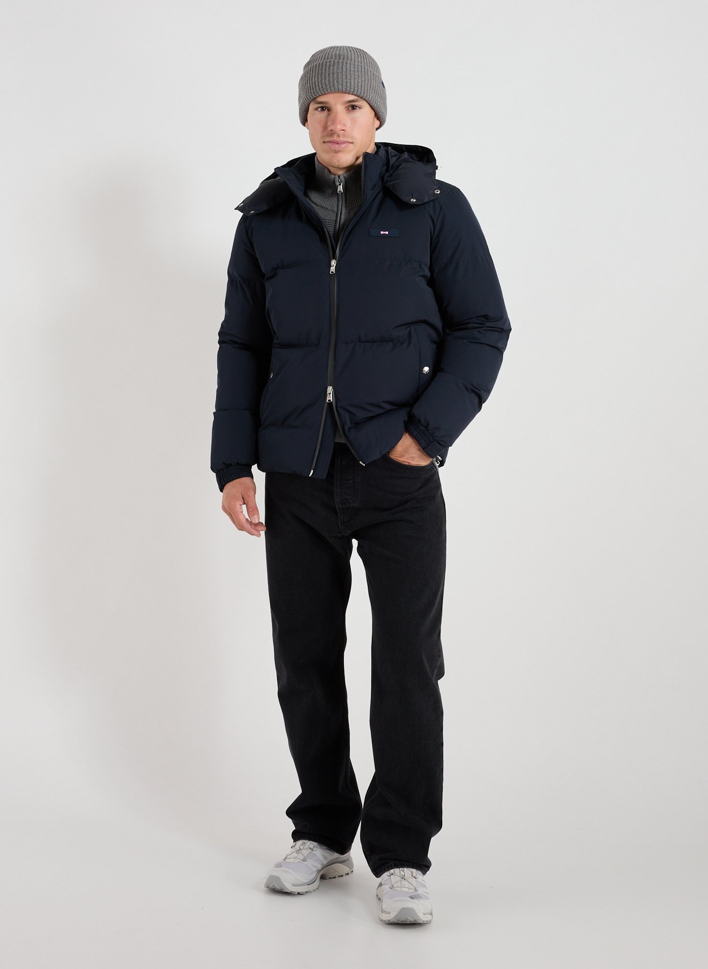 Quilted down jacket with logo EDEN PARK Blue
