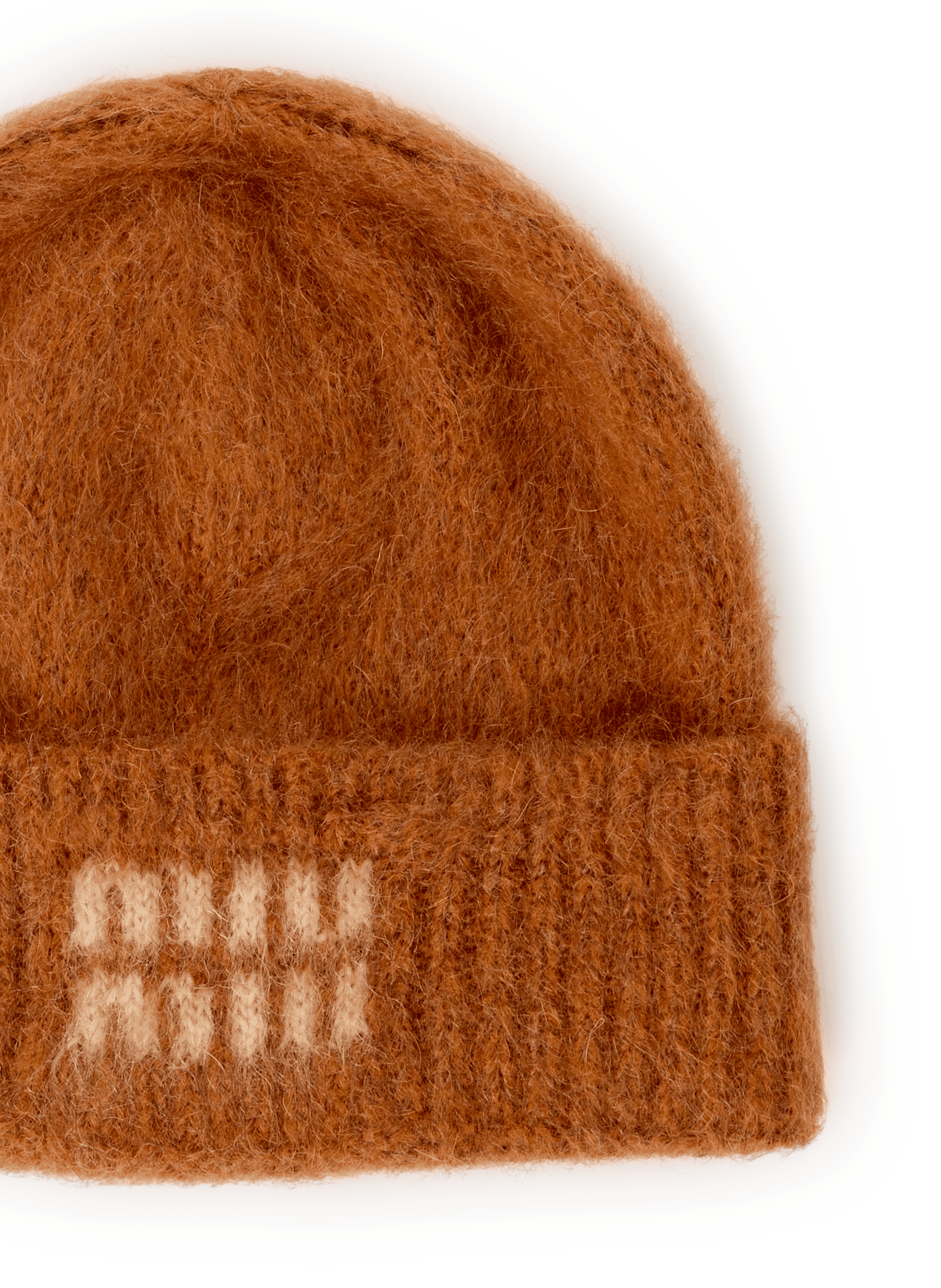 Bonnet en mohair MIU MIU Marron