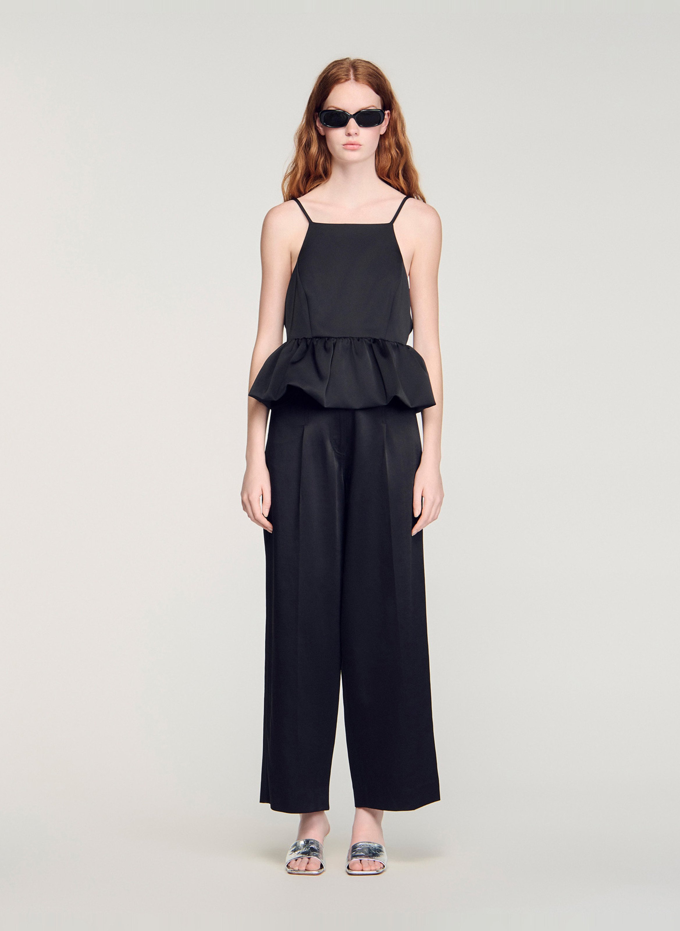 Top col carré SANDRO Noir