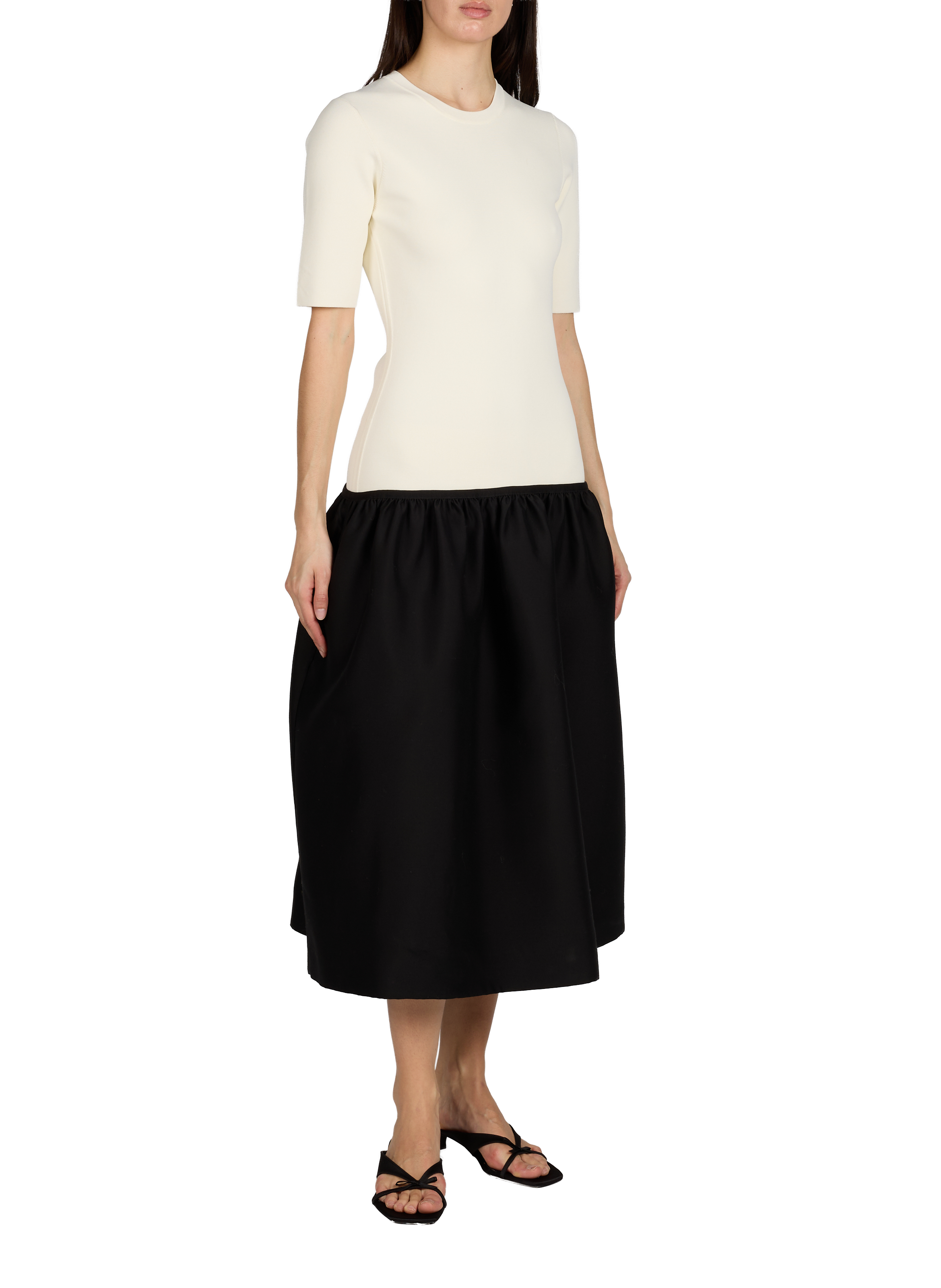 Robe longue en laine et soie TOTEME Beige