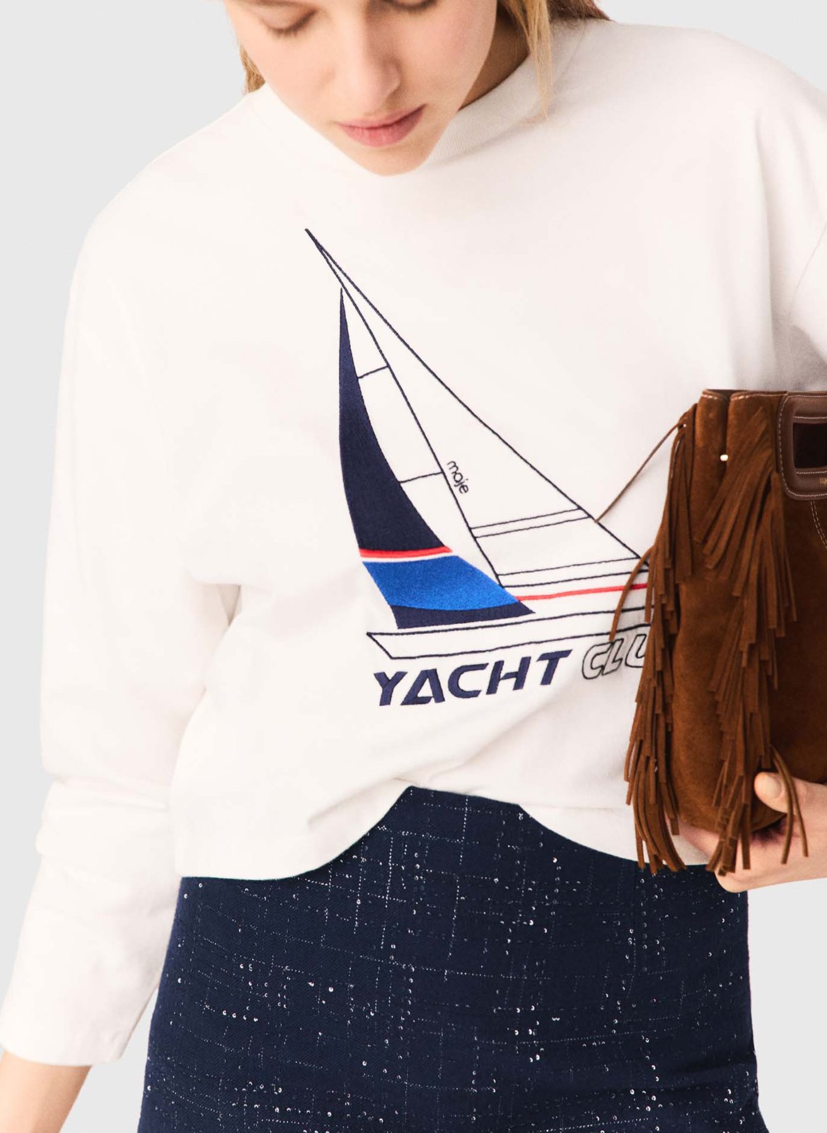 Tee-shirt en coton MAJE Blanc