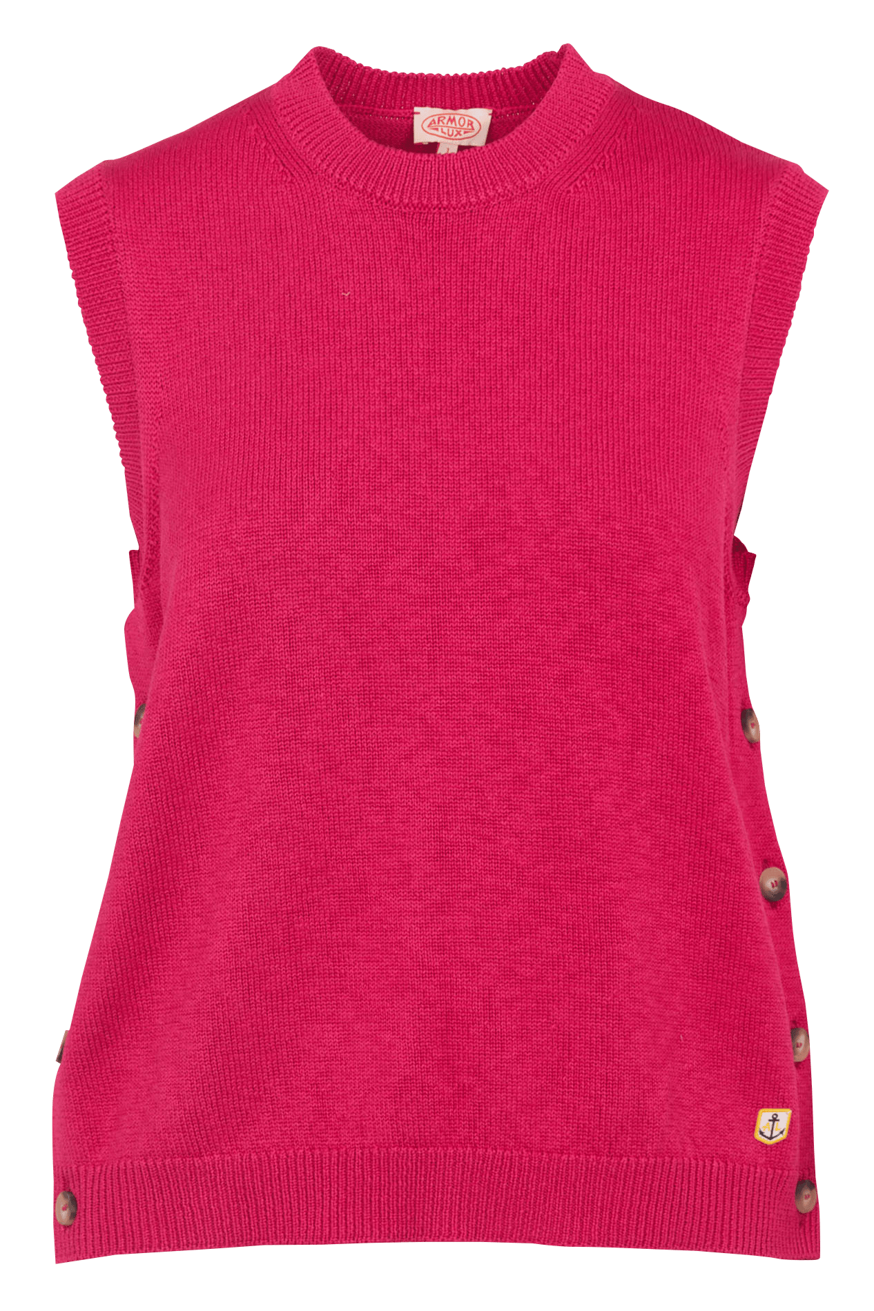 Pull droit col rond en coton heritage ARMOR-LUX Rose