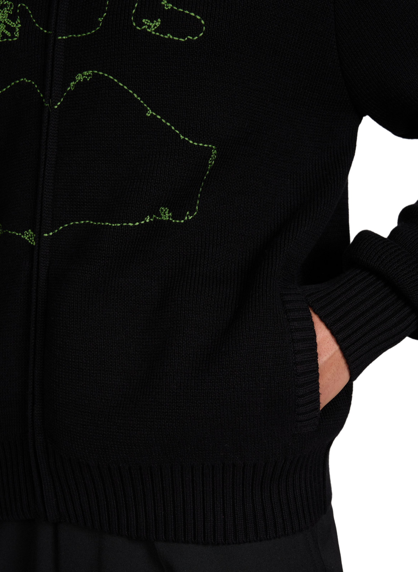 Zip-up high-neck cotton sweater ARTE ANTWERP Black