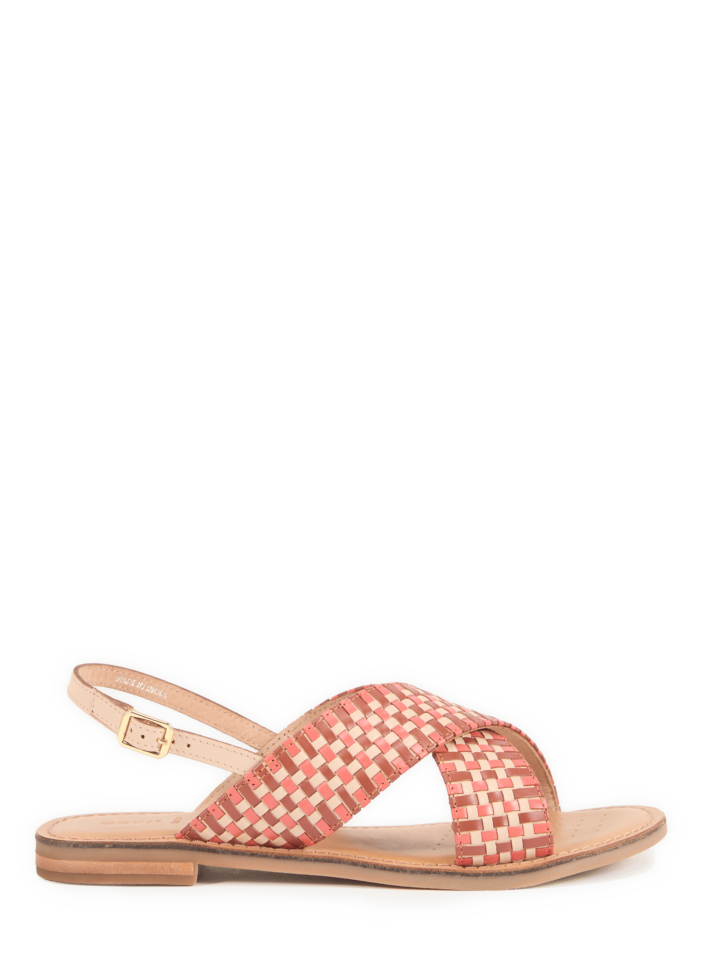 Flat leather sandals Maddalusia GEOX Red