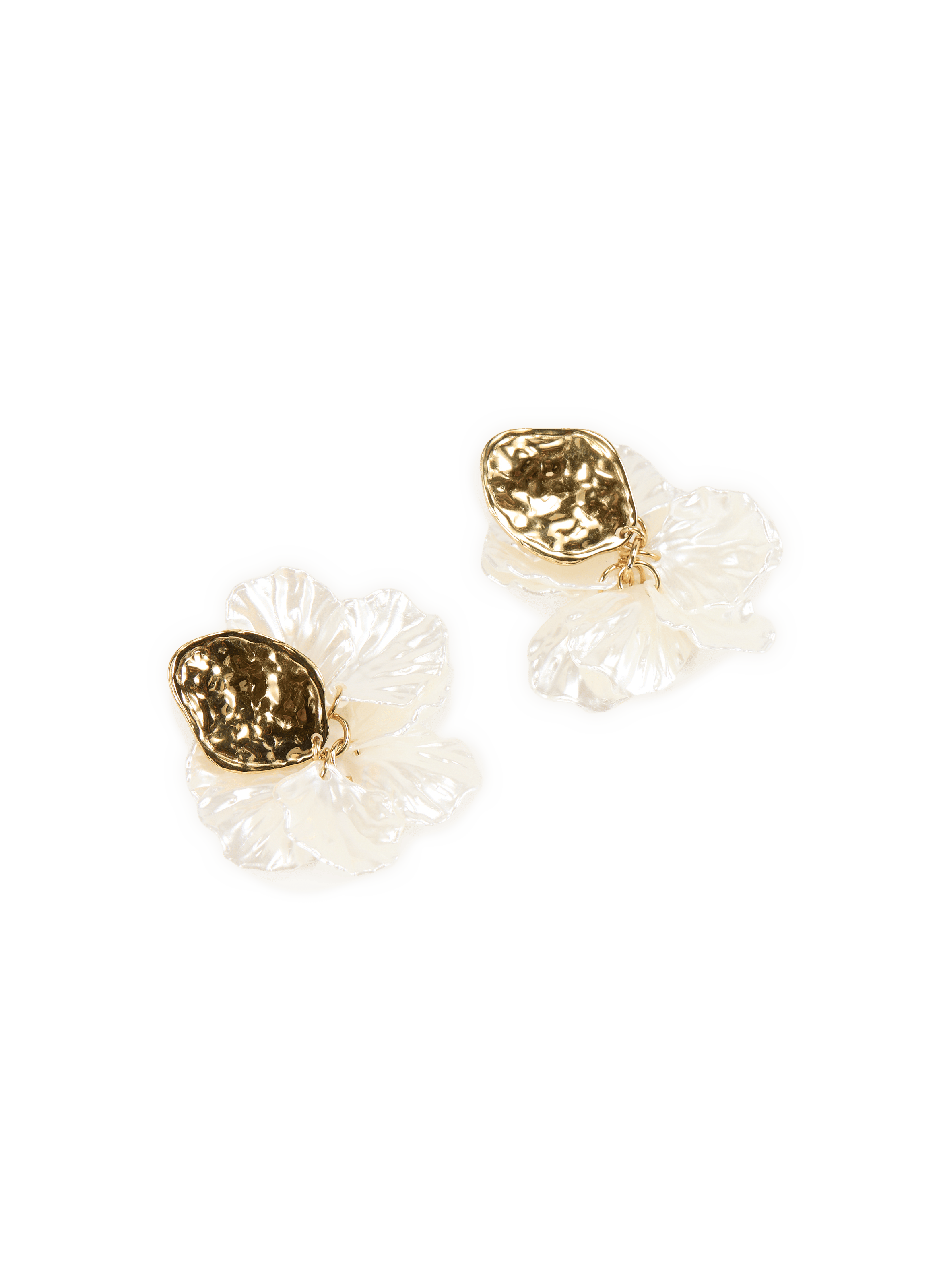 Boucles d'oreilles fleurs AU PRINTEMPS PARIS Blanc