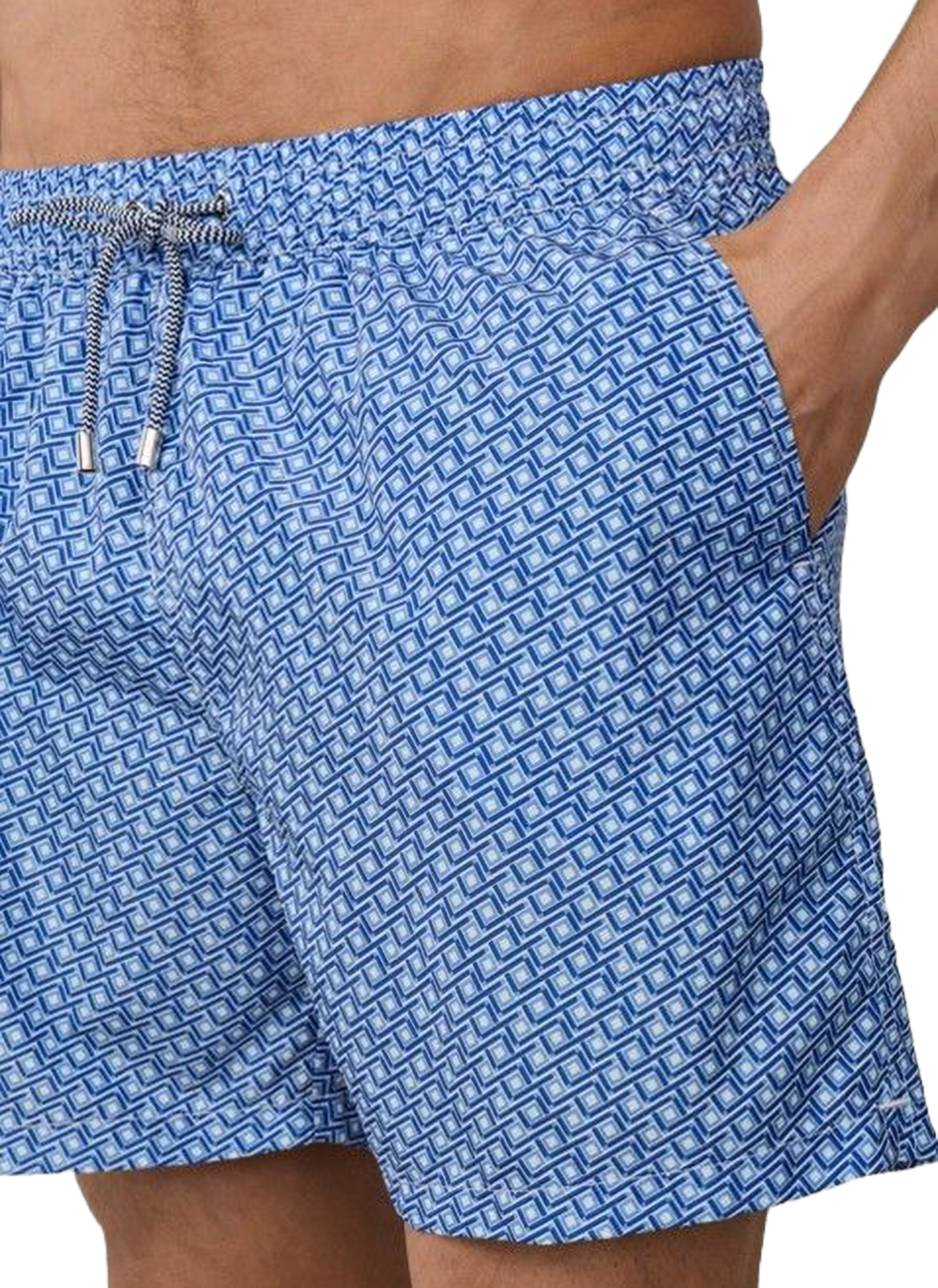 Geometric pattern swim shorts FACONNABLE Blue