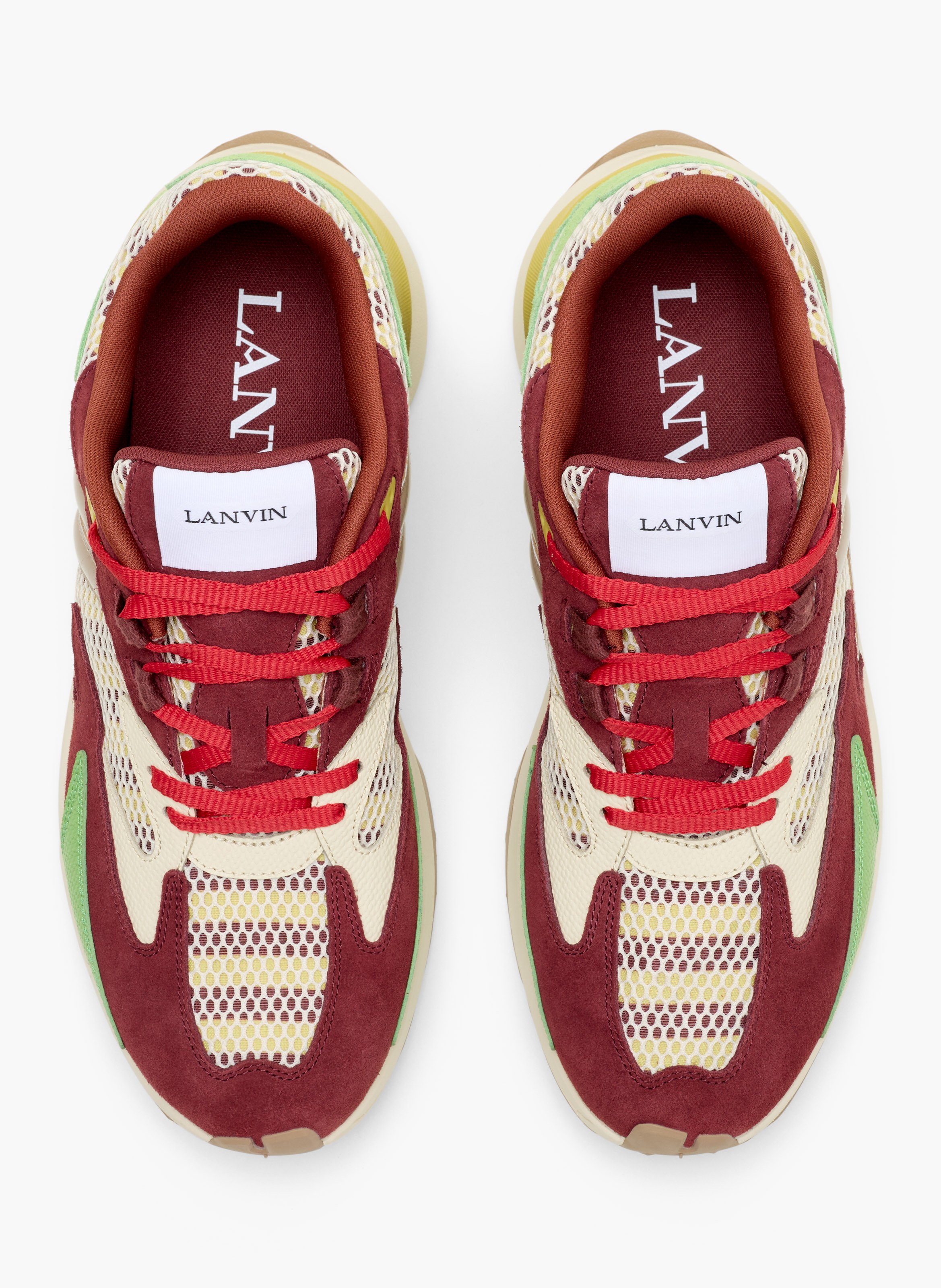 Sneakers jla en mesh et cuir métallisé LANVIN Rouge