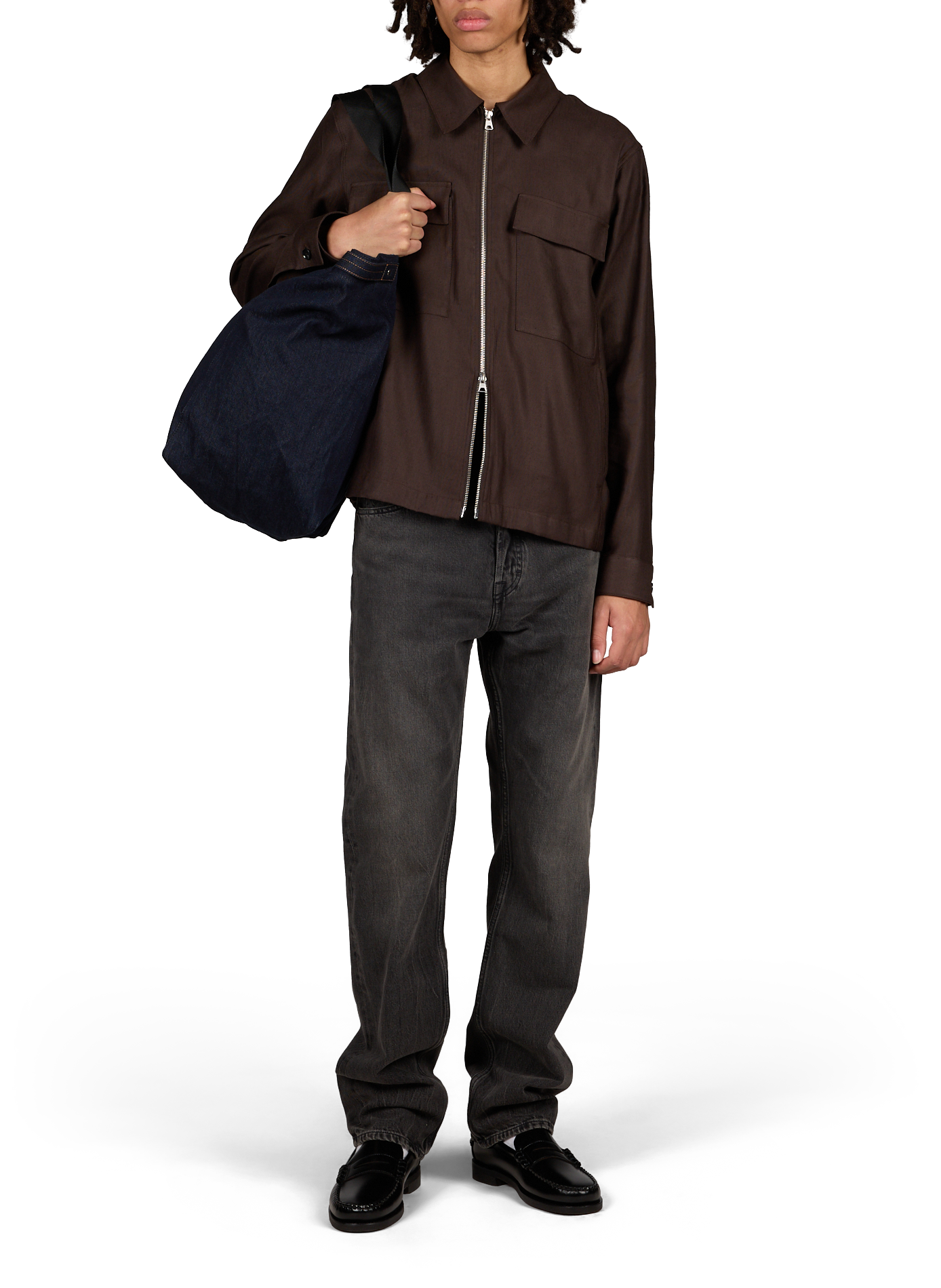 Grip cotton denim tote bag NN.07 Blue