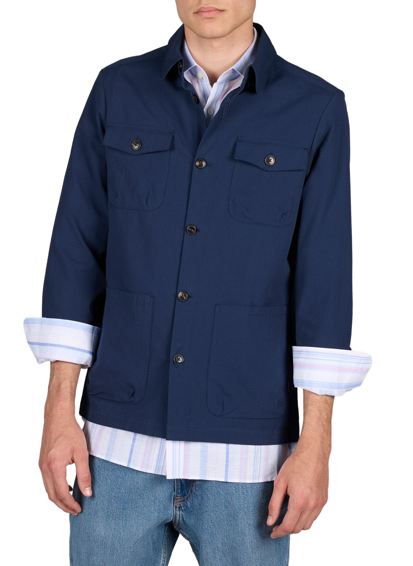 Chemise à col classique en coton HACKETT Bleu