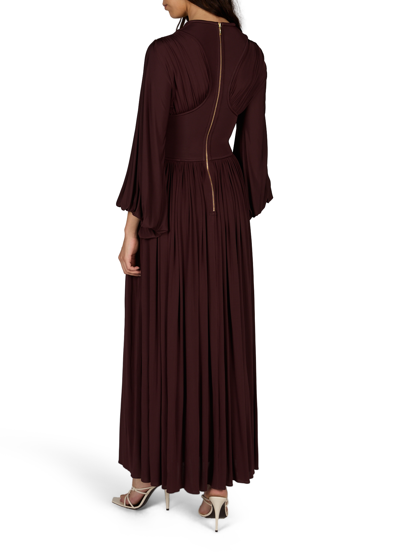 Ruched dress with batwing sleeves Luna ZIMMERMANN Red