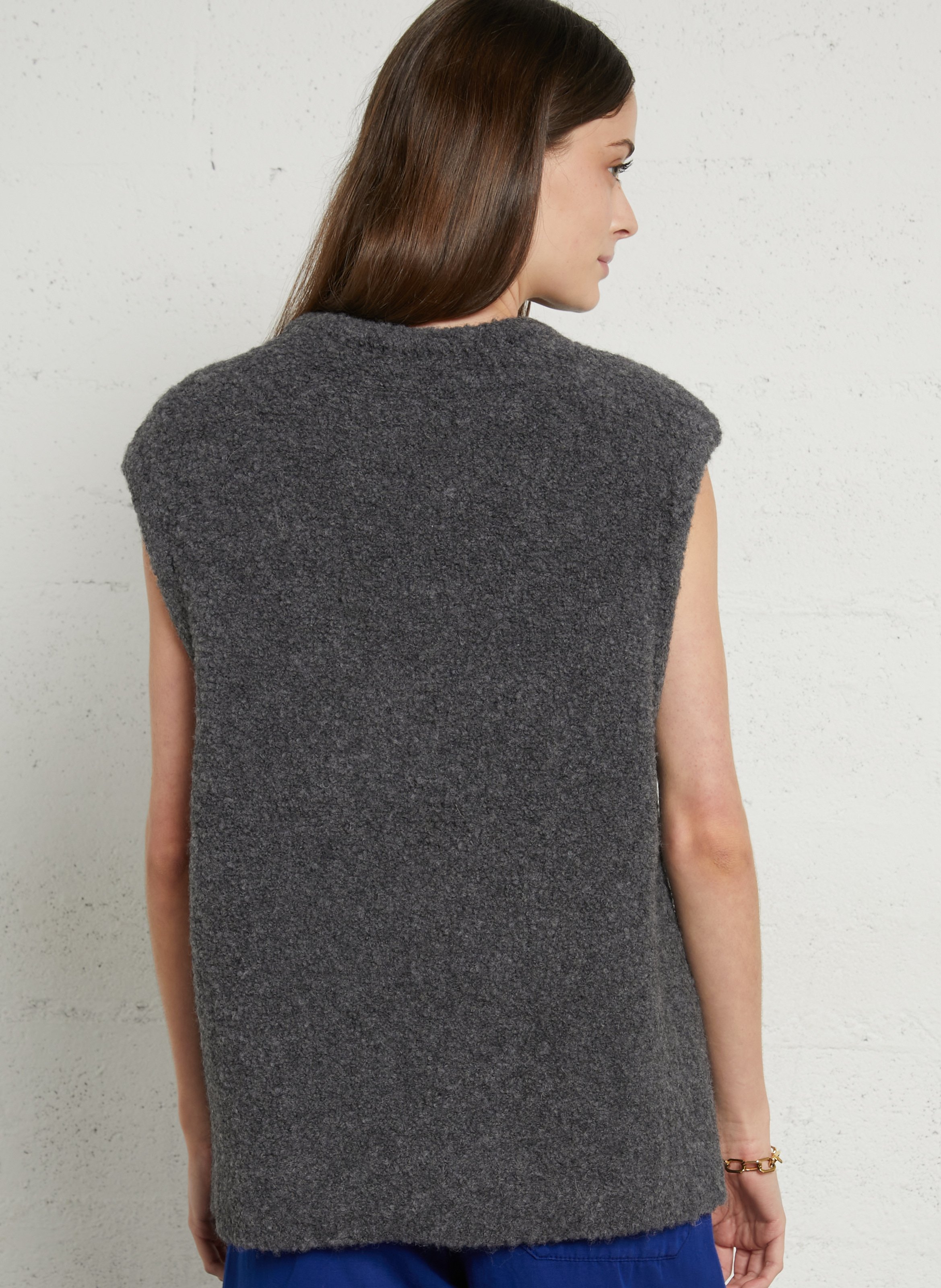 Pull oversize en maille zolly AMERICAN VINTAGE Gris