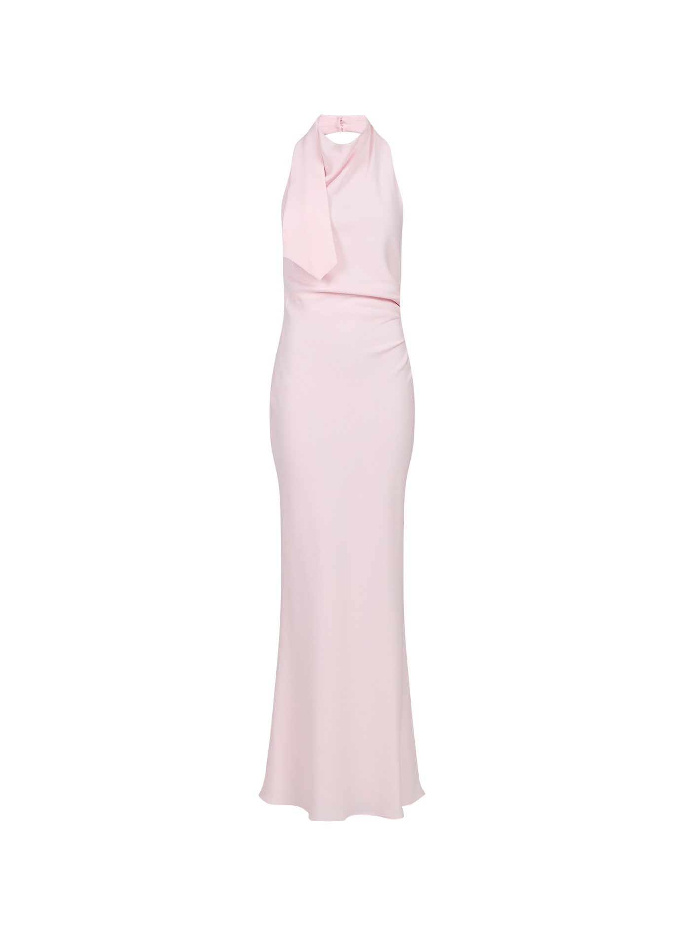 Maxi dress with scarf neckline and gathered waist SELF PORTRAIT Pink