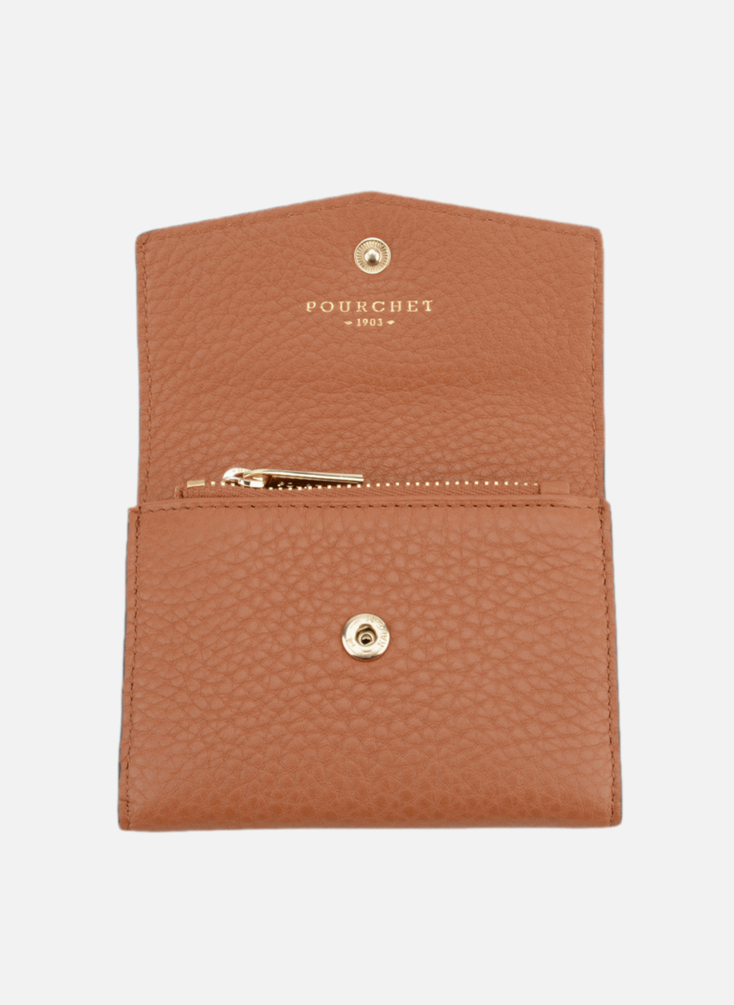 Club | porte-monnaie pm en cuir de veau | Marron POURCHET Femme