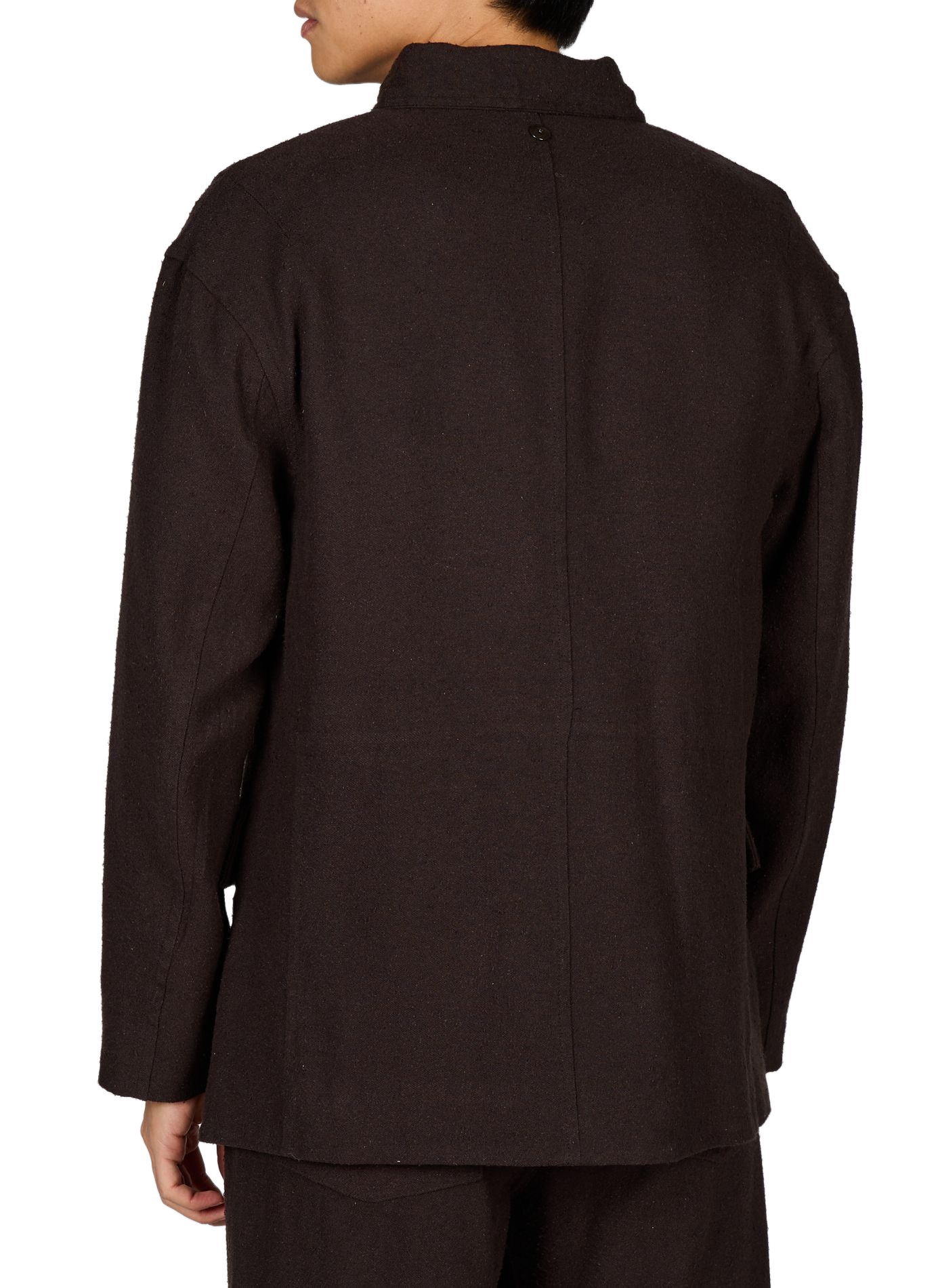 Straight zip-up jacket with high collar OMAR AFRIDI Brown