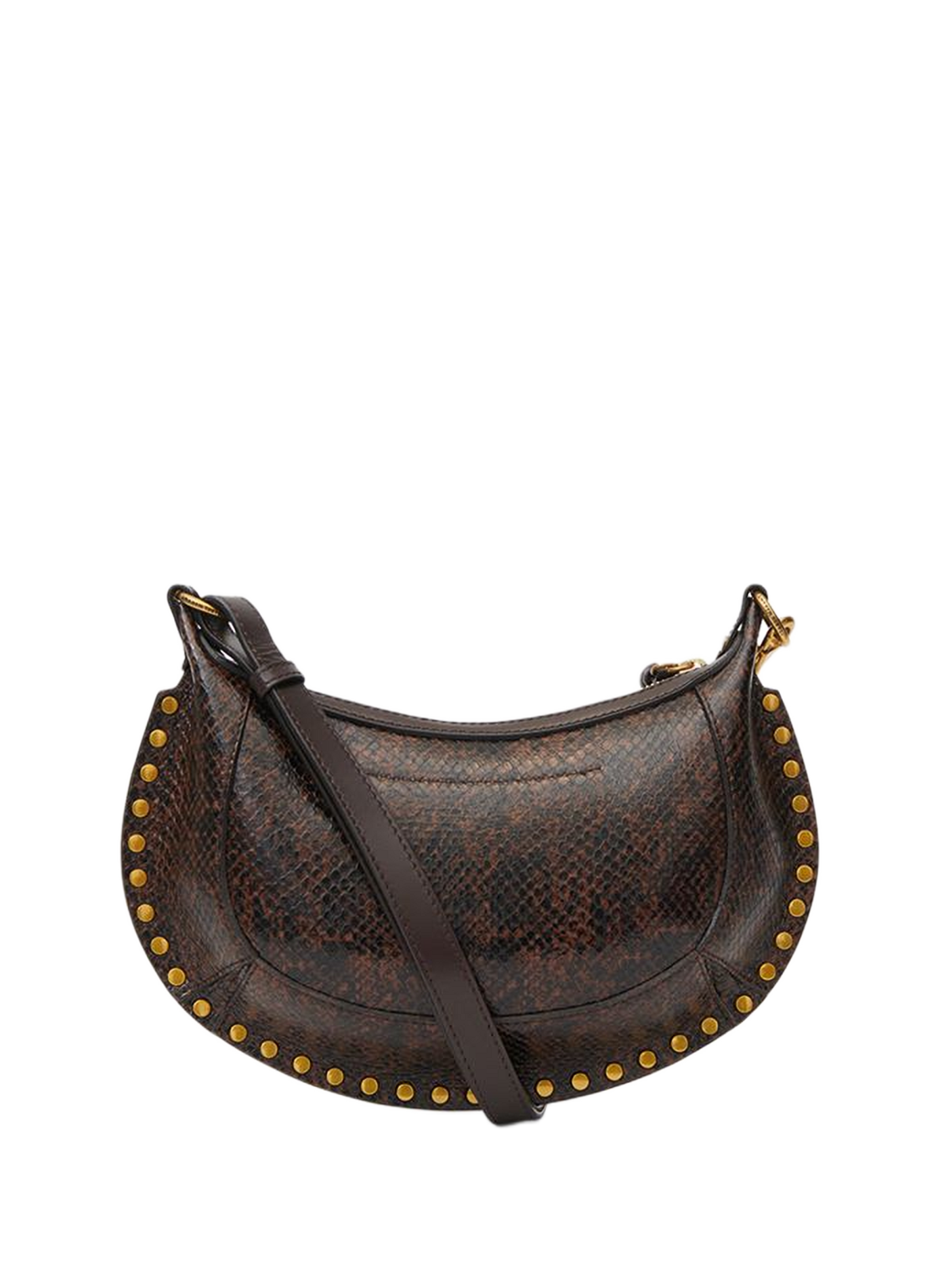 Oskan Moon bag in python-effect grained leather ISABEL MARANT Brown