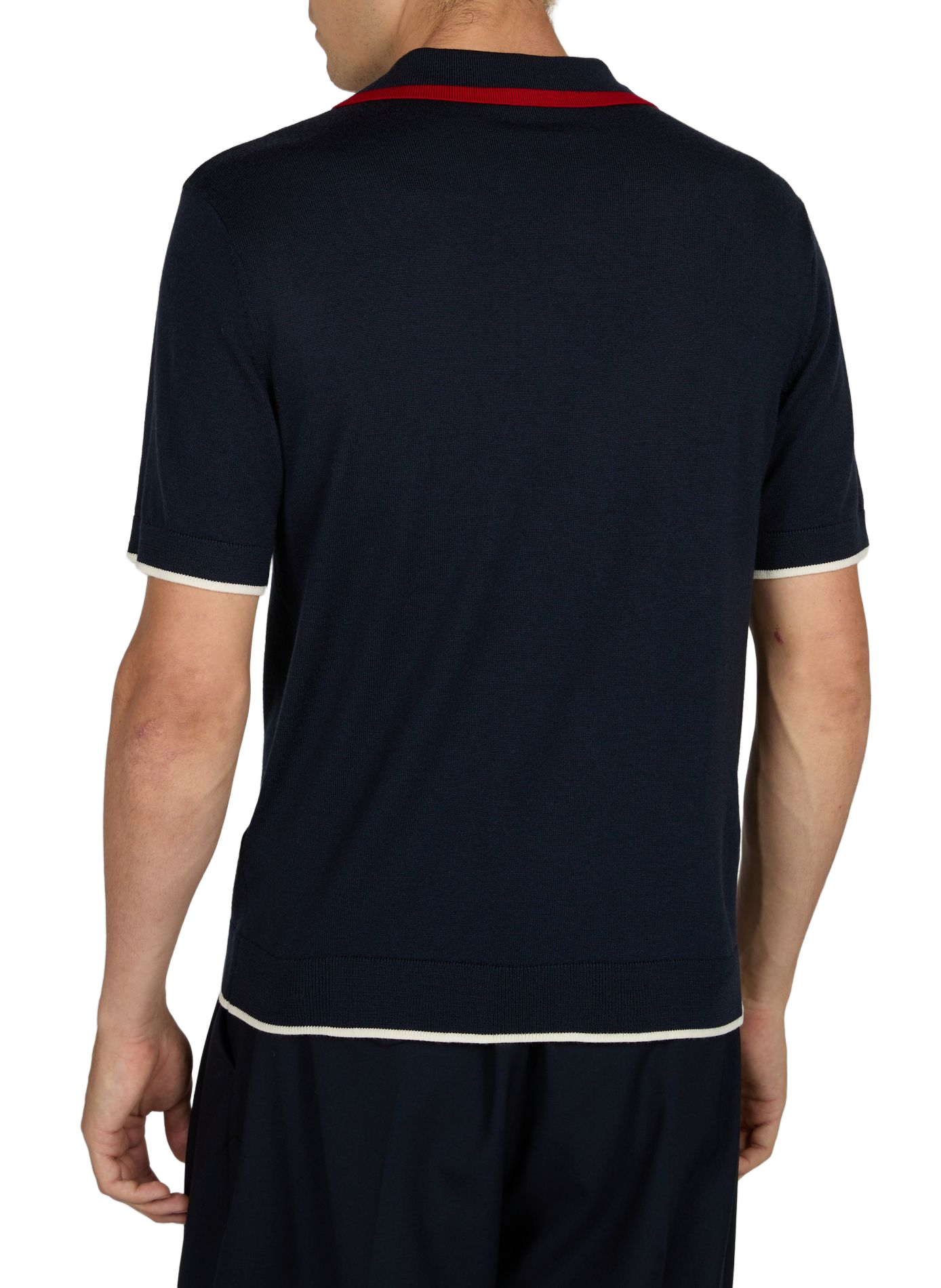 Polo mit Reißverschlusskragen und gesticktem Logo. CASABLANCA PARIS Blau