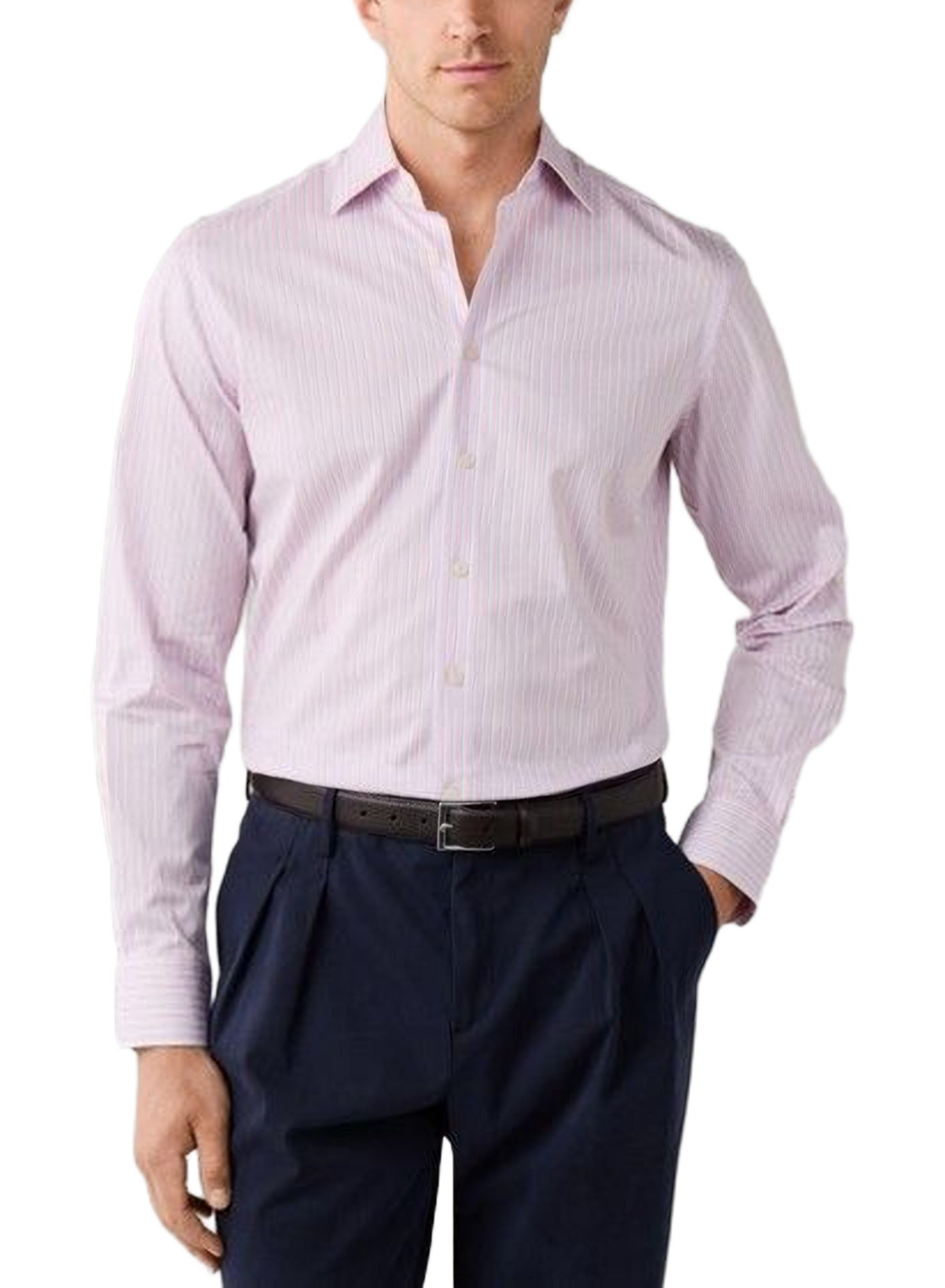 Gerade geschnittenes Hemd mit klassischem Streifenmuster aus Baumwolle HACKETT Rosa