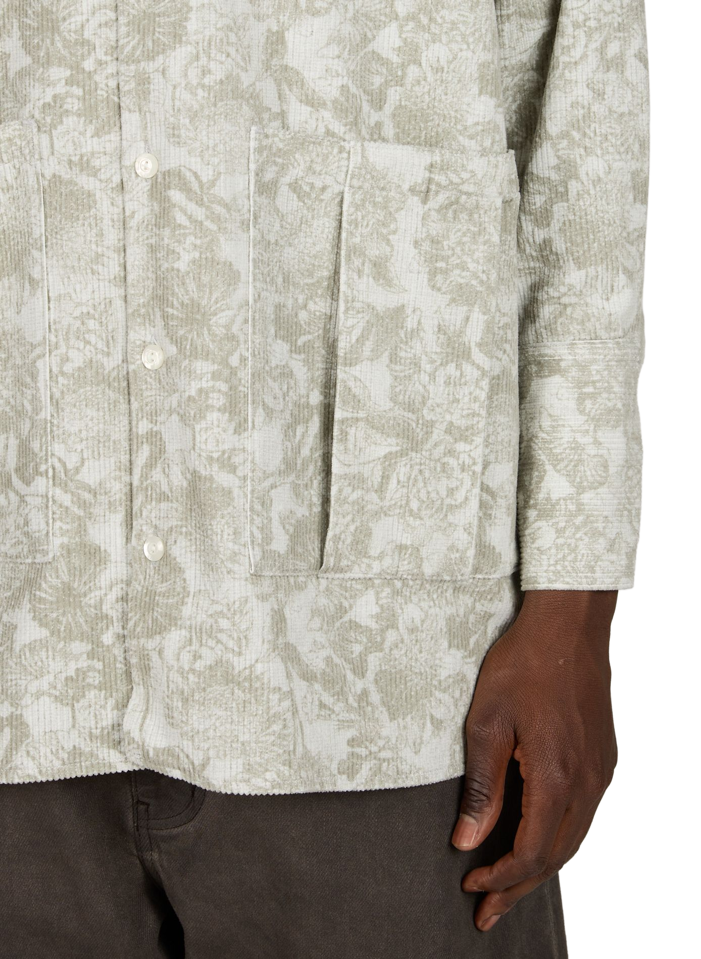 Ribbed velvet shirt in cotton WANSIE Grey